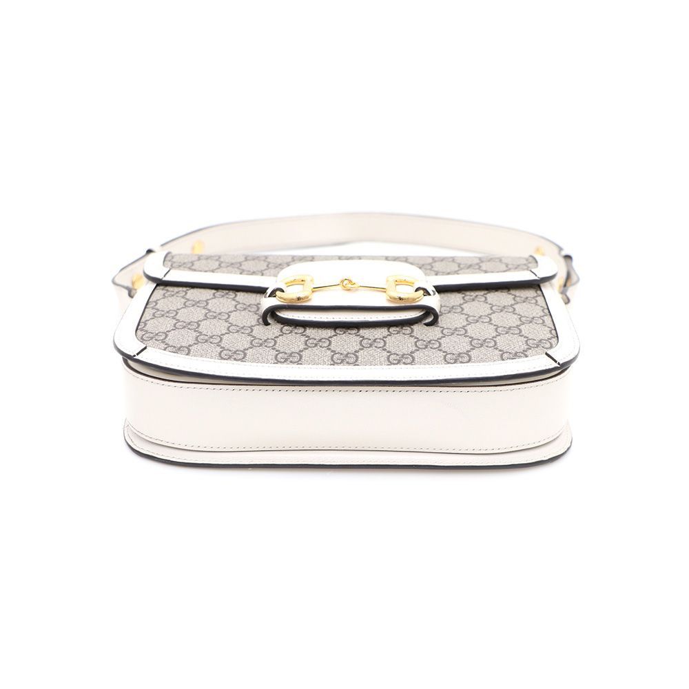 Gucci White GG Supreme Canvas Horsebit Shoulder Bag Size ONE SIZE - 8 Thumbnail