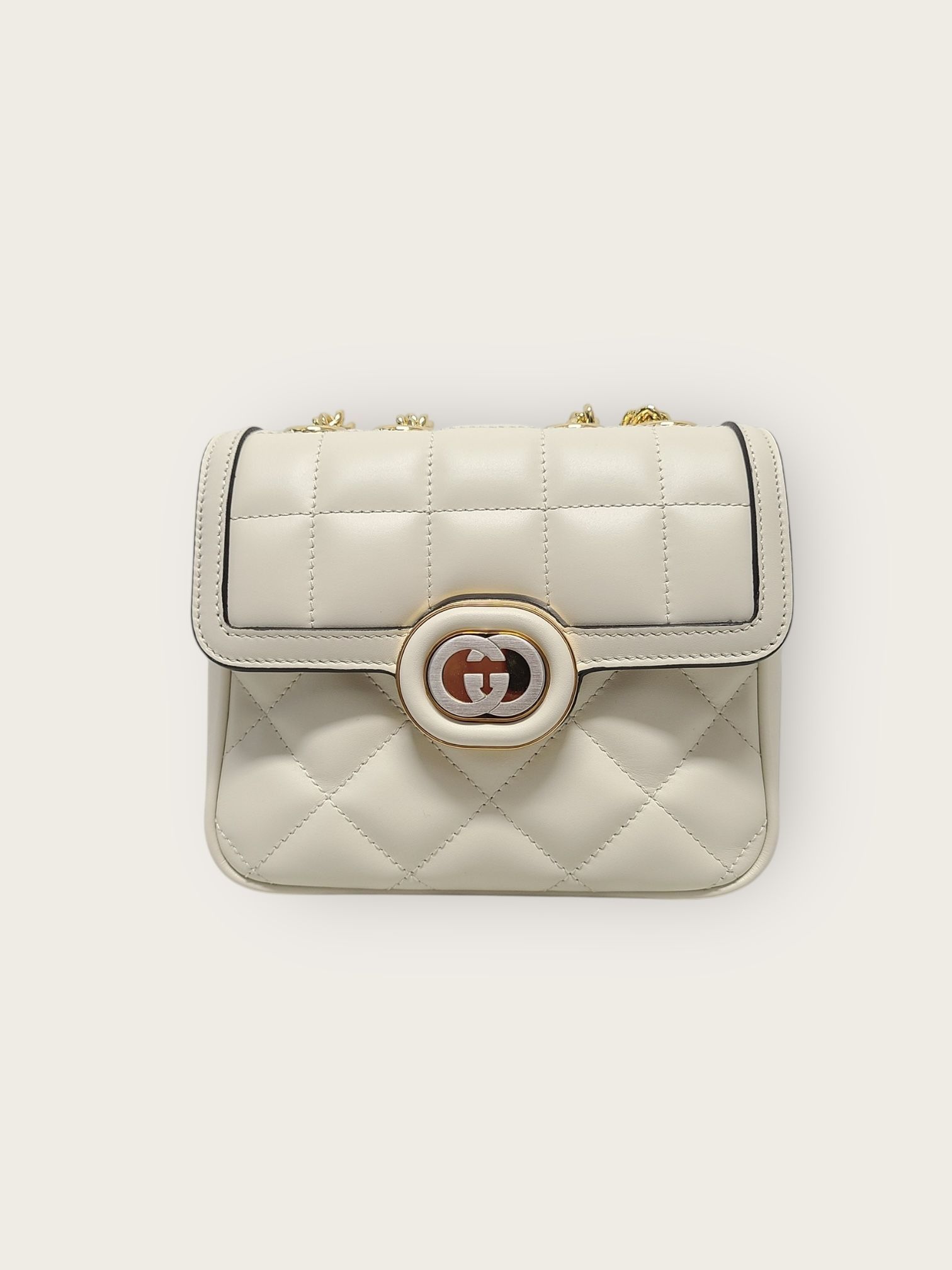 Gucci White Quilted Leather Interlocking Decor Mini Shoulder Bag Size ONE SIZE - 2 Thumbnail