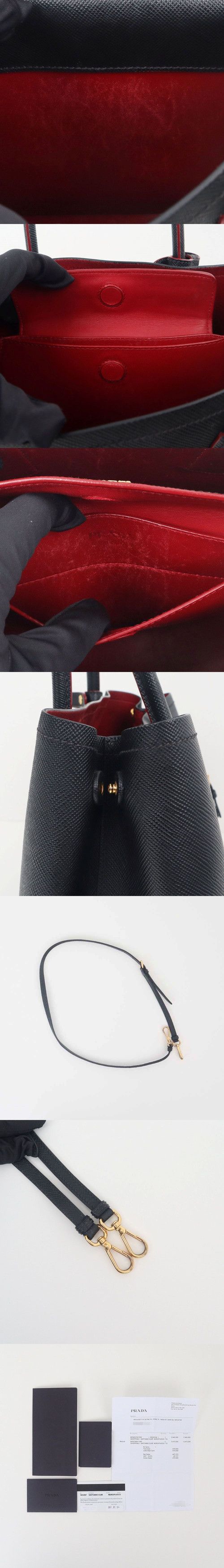 Prada Medium Double Saffiano Leather Bag Red Size ONE SIZE - 4 Thumbnail