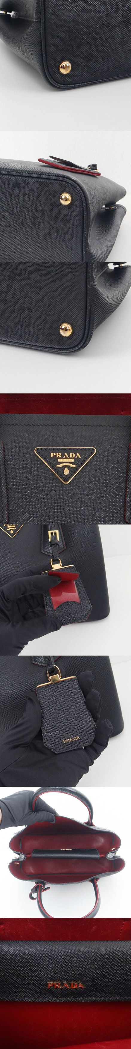 Prada Medium Double Saffiano Leather Bag Red Size ONE SIZE - 3 Thumbnail