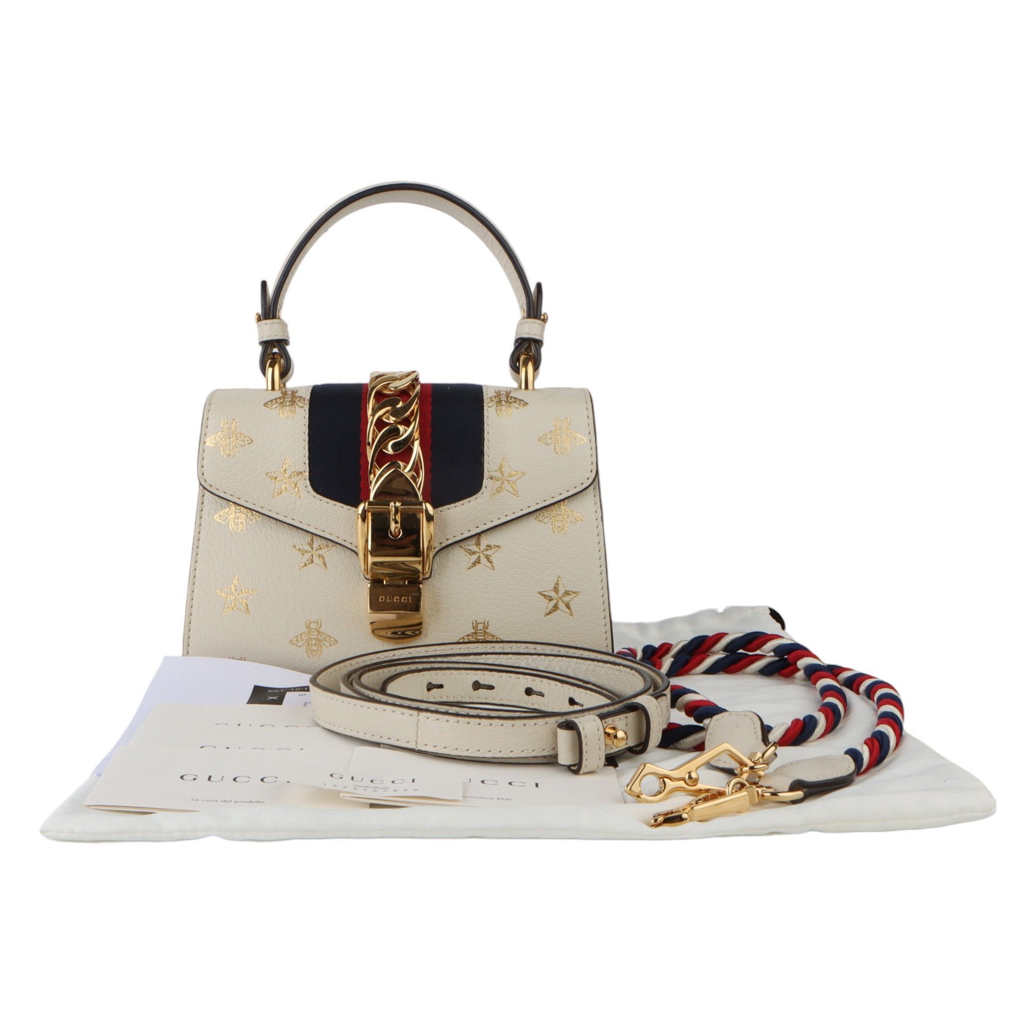 Gucci Gucci Bee Star Mini Sylvie Crossbody Bag Size ONE SIZE - 8 Thumbnail