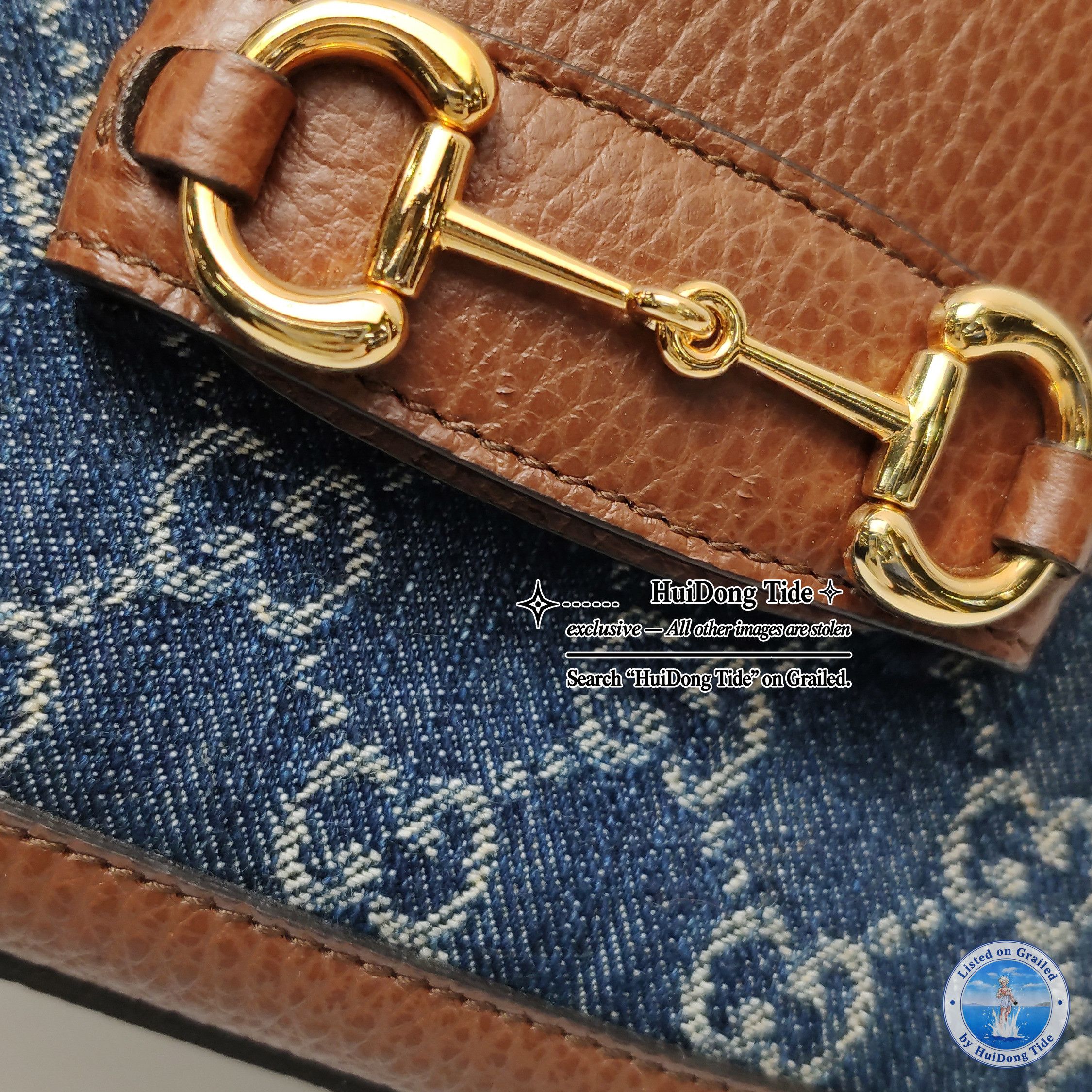 Gucci Gucci 1955 Horsebit Denim GG Shoulder Bag Size ONE SIZE - 11 Thumbnail