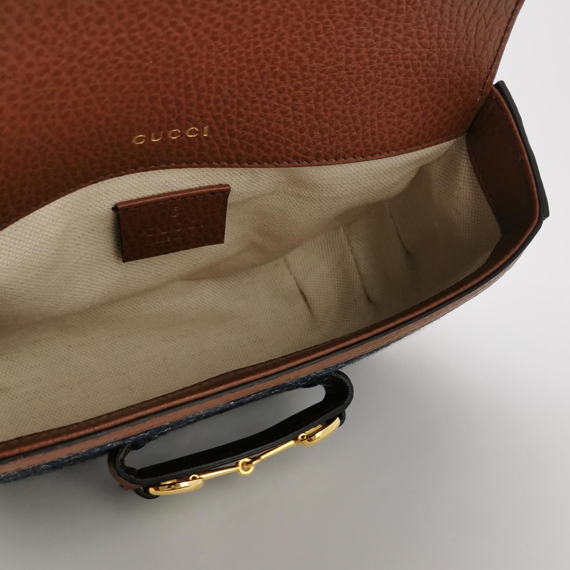 Gucci Gucci 1955 Horsebit Denim GG Shoulder Bag Size ONE SIZE - 7 Thumbnail