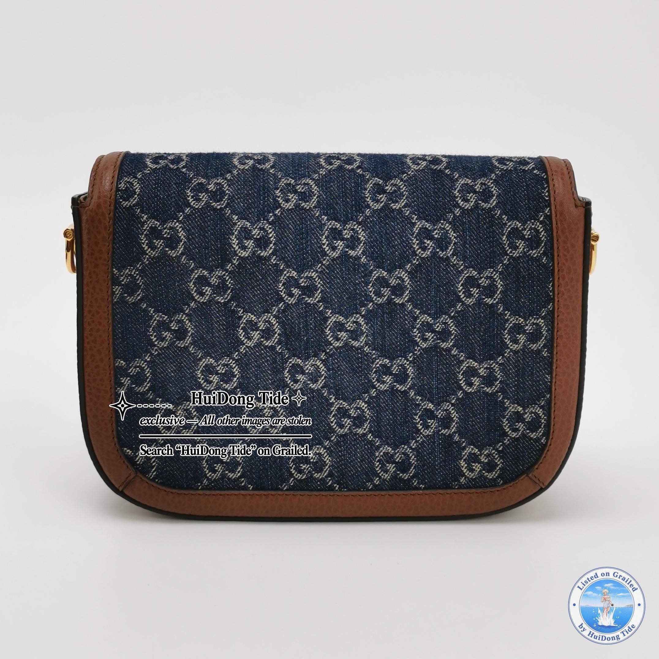 Gucci Gucci 1955 Horsebit Denim GG Shoulder Bag Size ONE SIZE - 5 Thumbnail