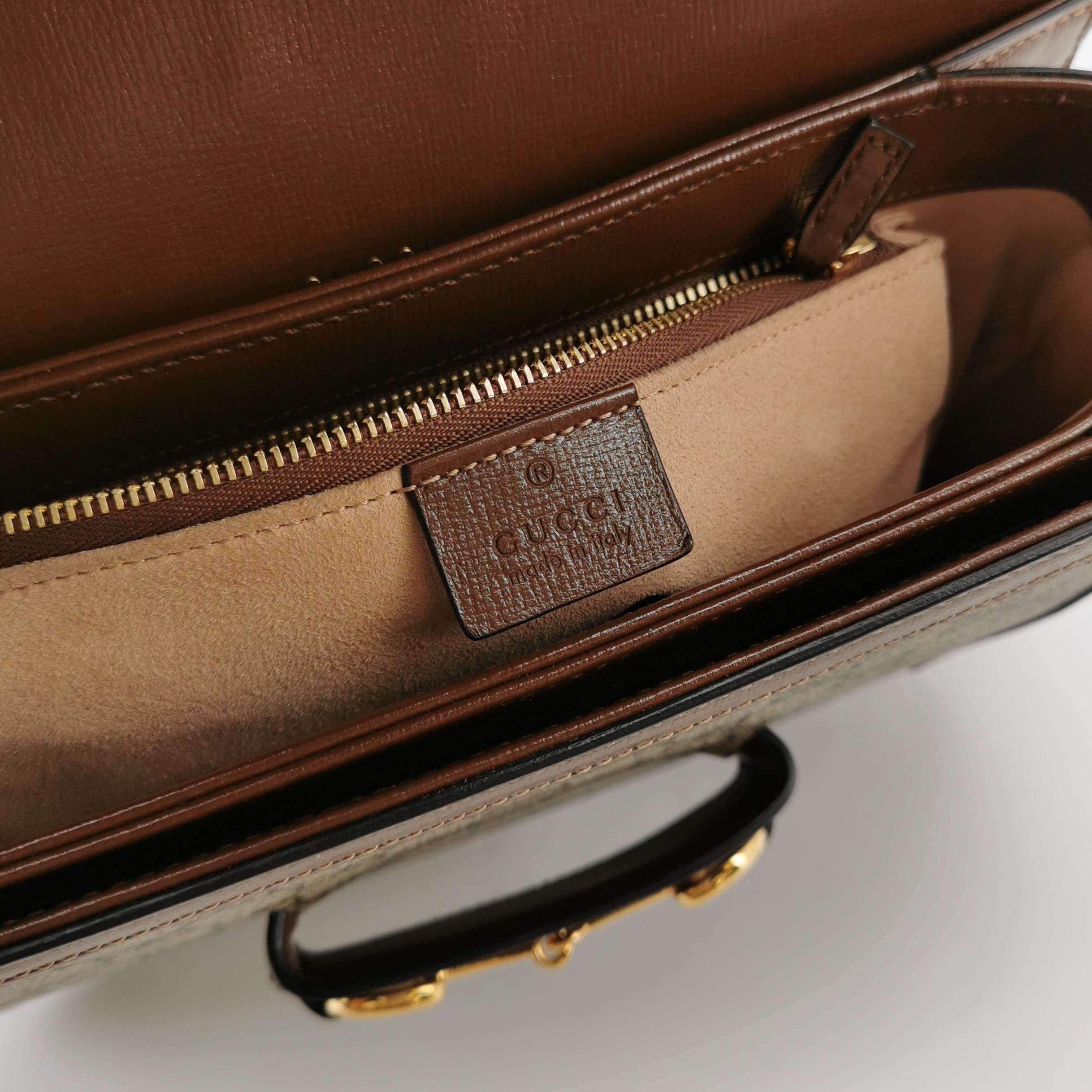 Gucci Gucci 1955 GG Supreme Horsebit Shoulder Bag ONE SIZE Size ONE SIZE - 8 Thumbnail