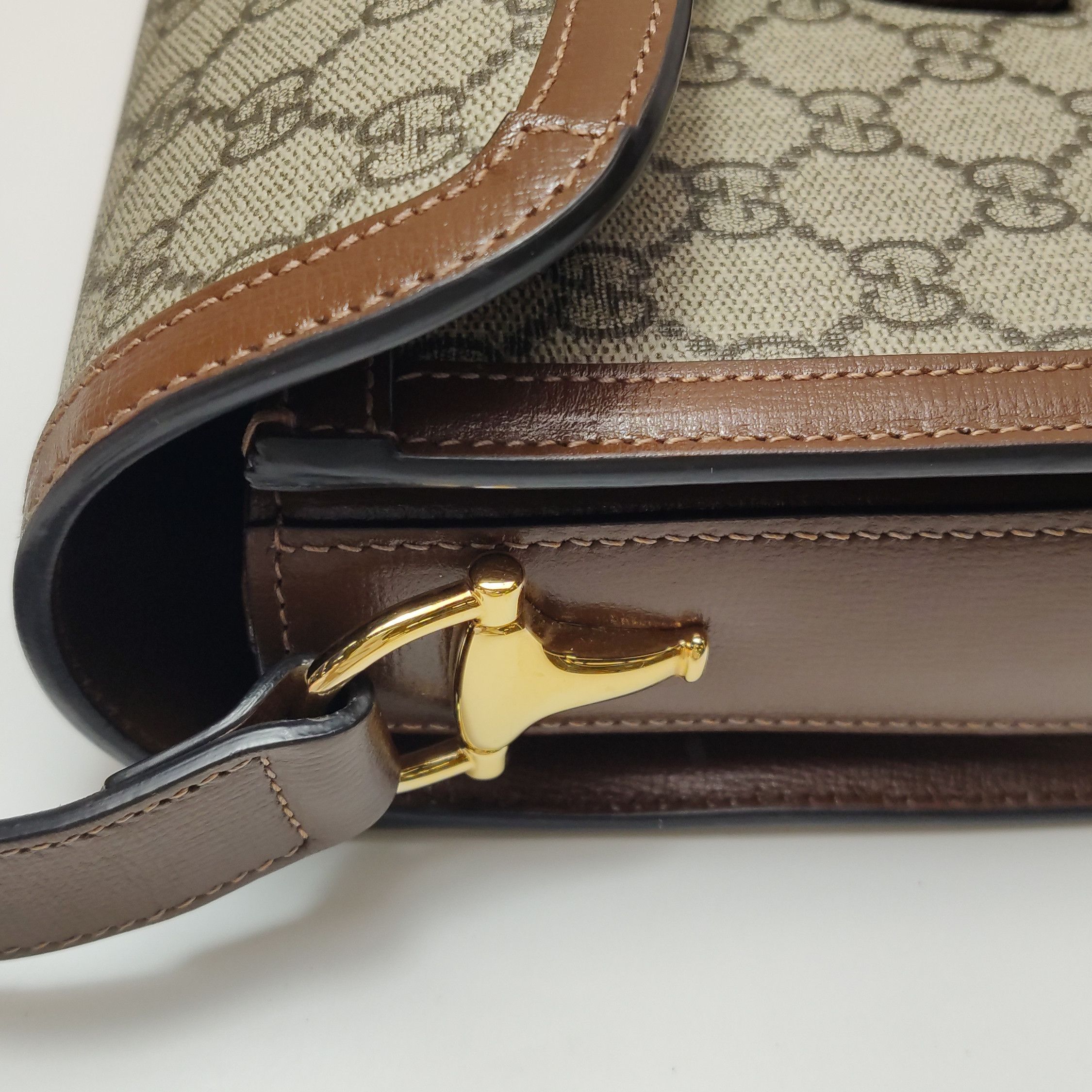 Gucci Gucci 1955 GG Supreme Horsebit Shoulder Bag ONE SIZE Size ONE SIZE - 14 Thumbnail