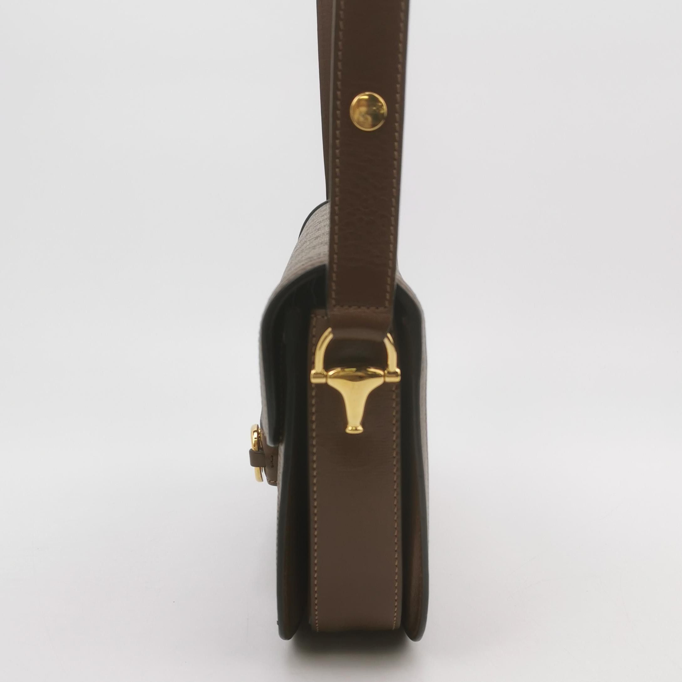 Gucci Gucci 1955 GG Supreme Horsebit Shoulder Bag ONE SIZE Size ONE SIZE - 3 Thumbnail