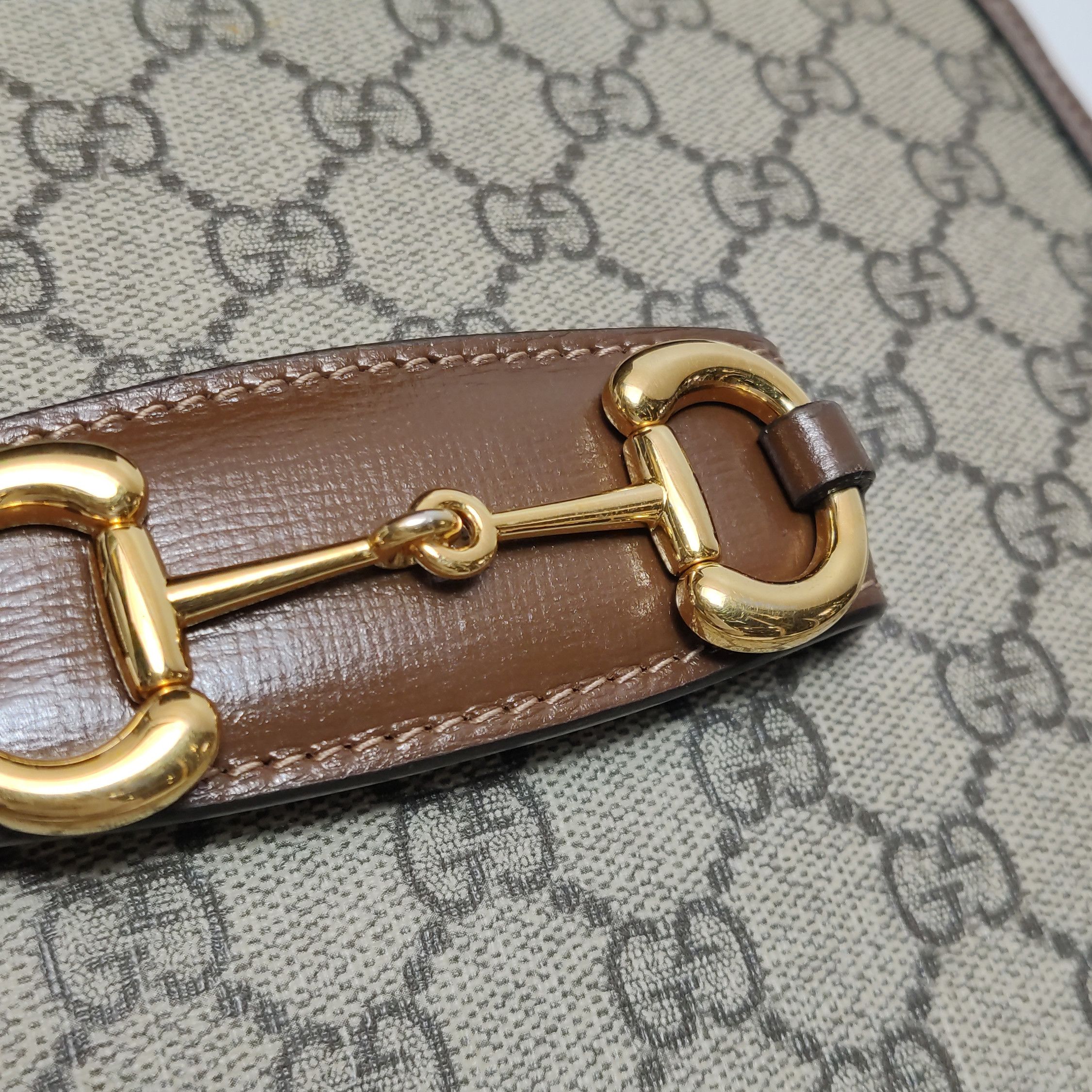 Gucci Gucci 1955 GG Supreme Horsebit Shoulder Bag ONE SIZE Size ONE SIZE - 13 Thumbnail