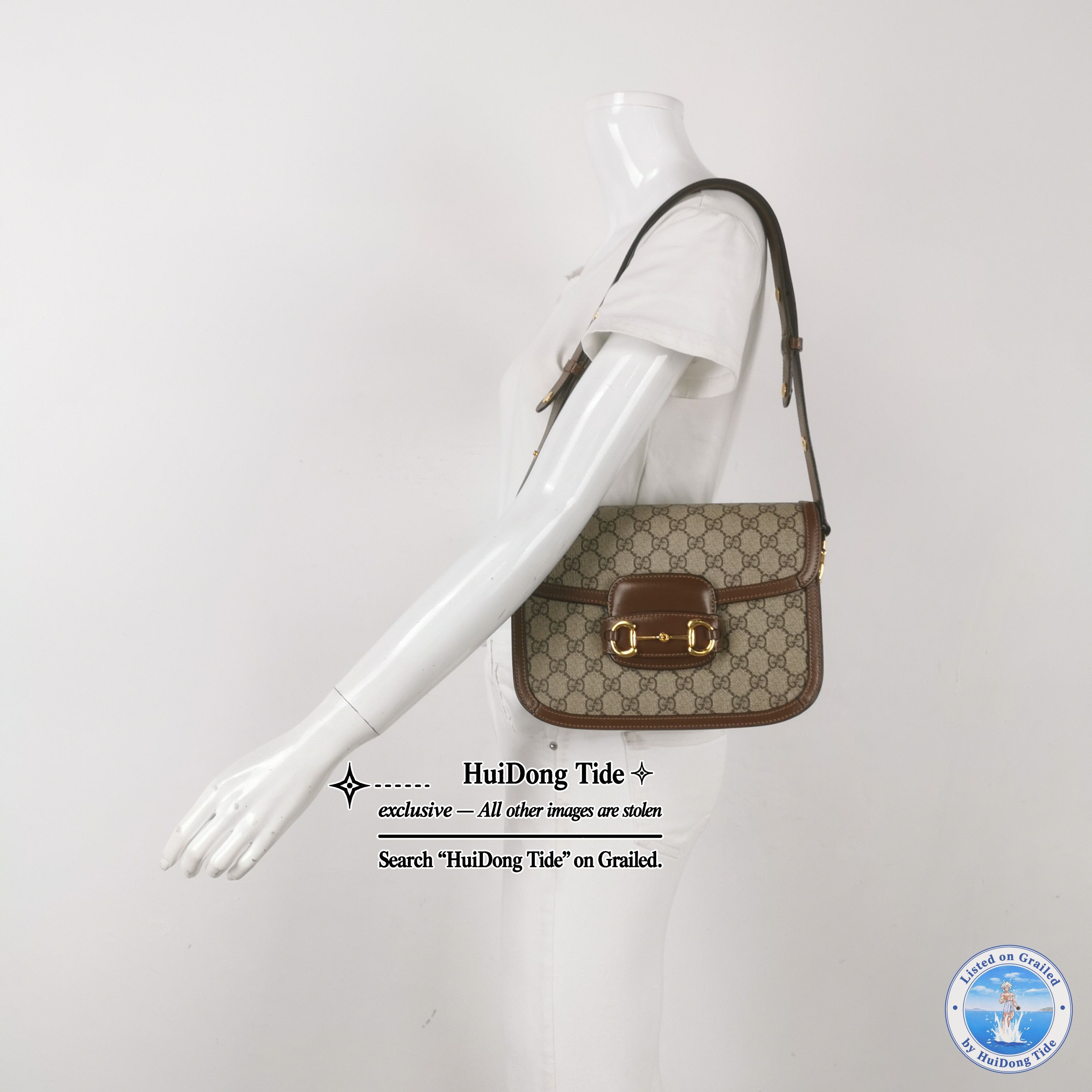 Gucci Gucci 1955 GG Supreme Horsebit Shoulder Bag ONE SIZE Size ONE SIZE - 2 Thumbnail