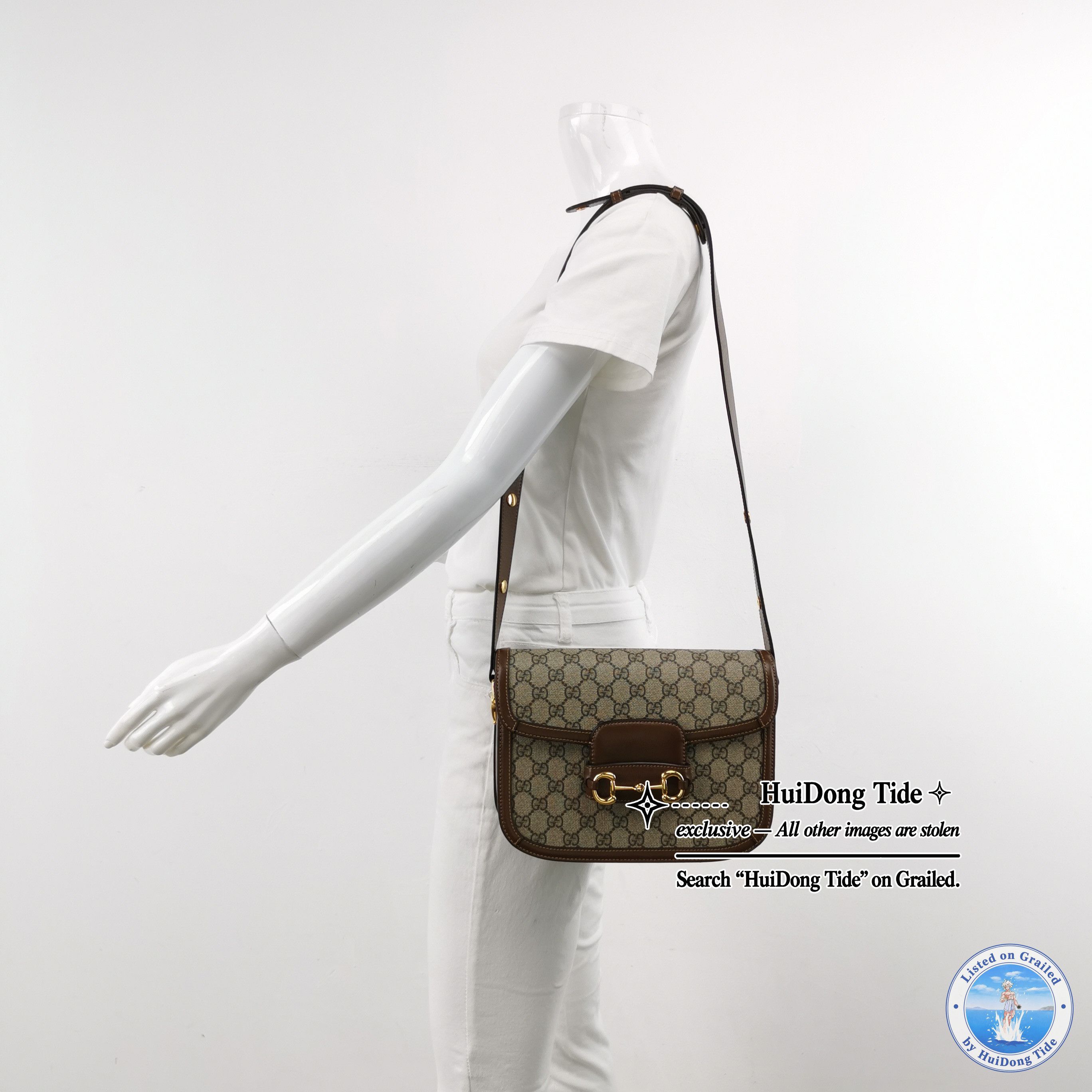 Gucci Gucci 1955 GG Supreme Horsebit Shoulder Bag Size ONE SIZE - 2 Thumbnail
