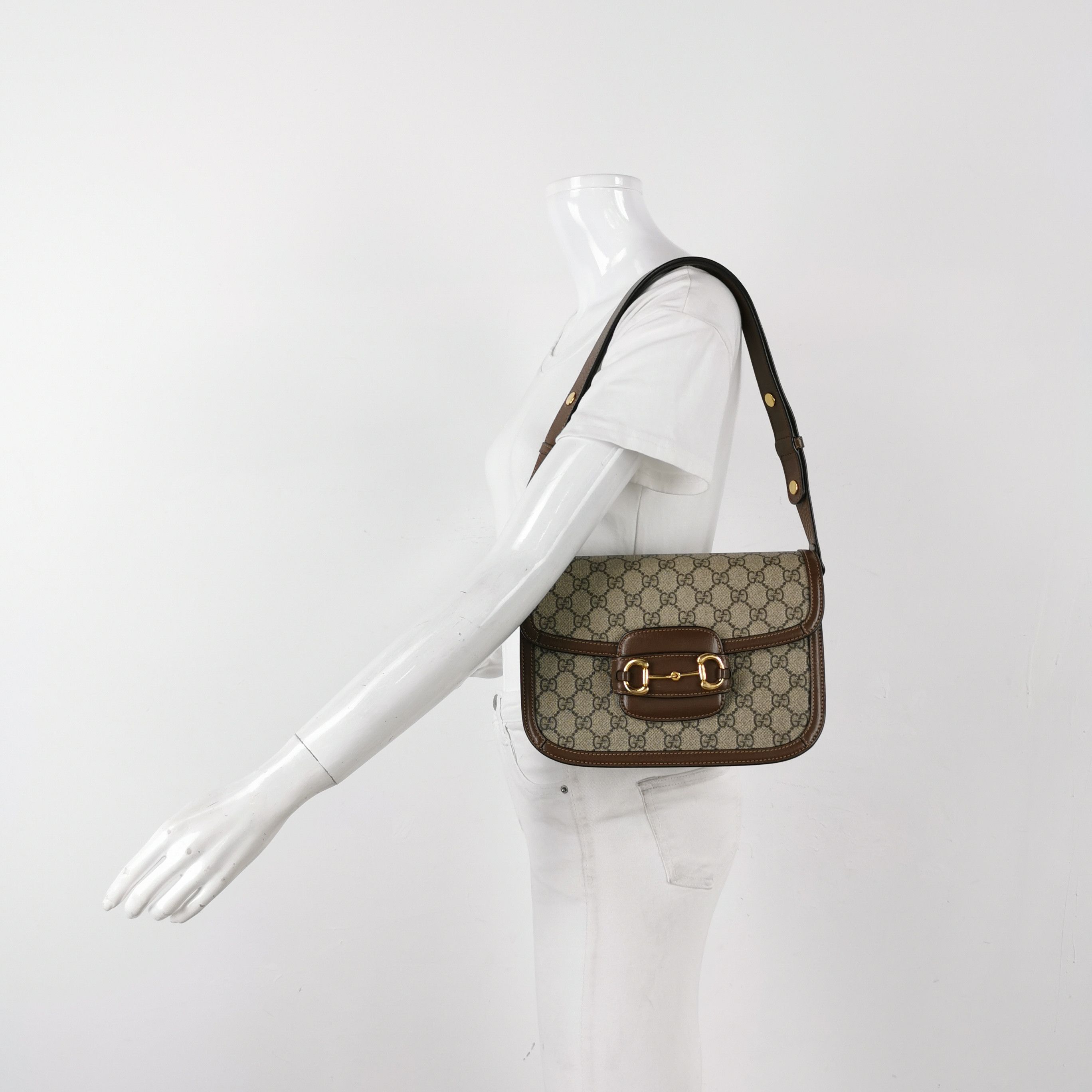Gucci Gucci 1955 GG Supreme Horsebit Shoulder Bag Size ONE SIZE - 2 Thumbnail