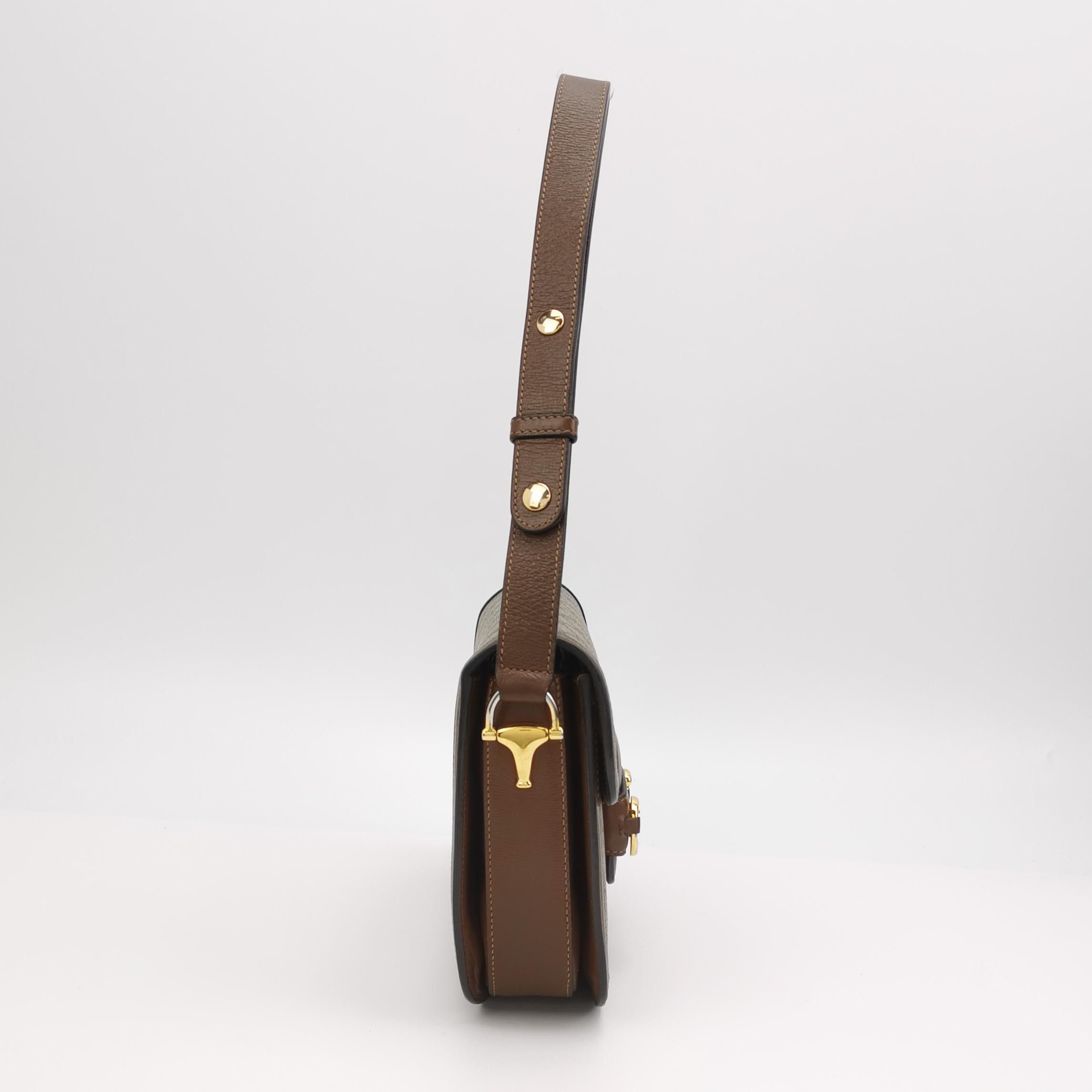 Gucci Gucci 1955 GG Supreme Horsebit Shoulder Bag ONE SIZE Size ONE SIZE - 4 Thumbnail