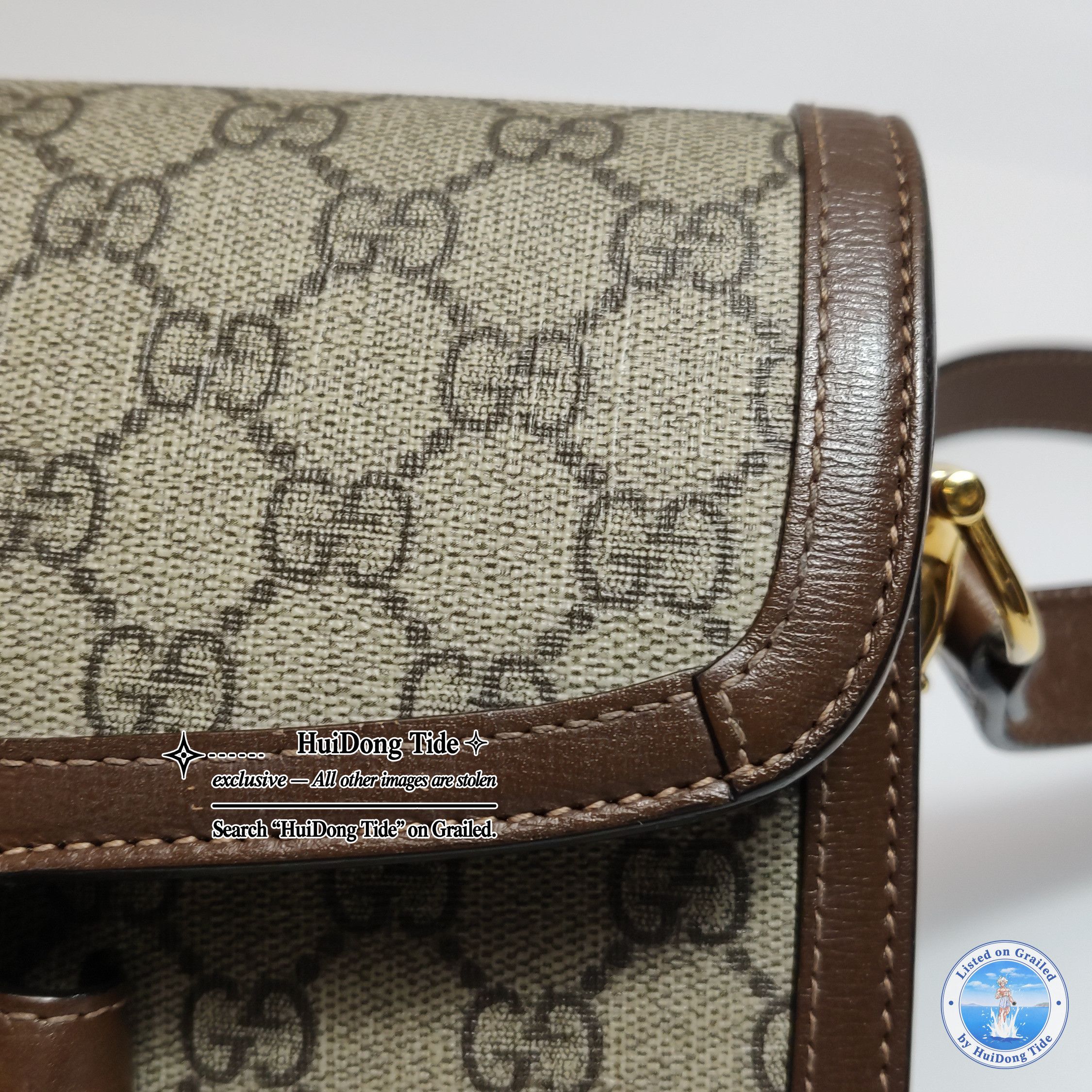 Gucci Gucci 1955 GG Supreme Horsebit Shoulder Bag ONE SIZE Size ONE SIZE - 19 Thumbnail