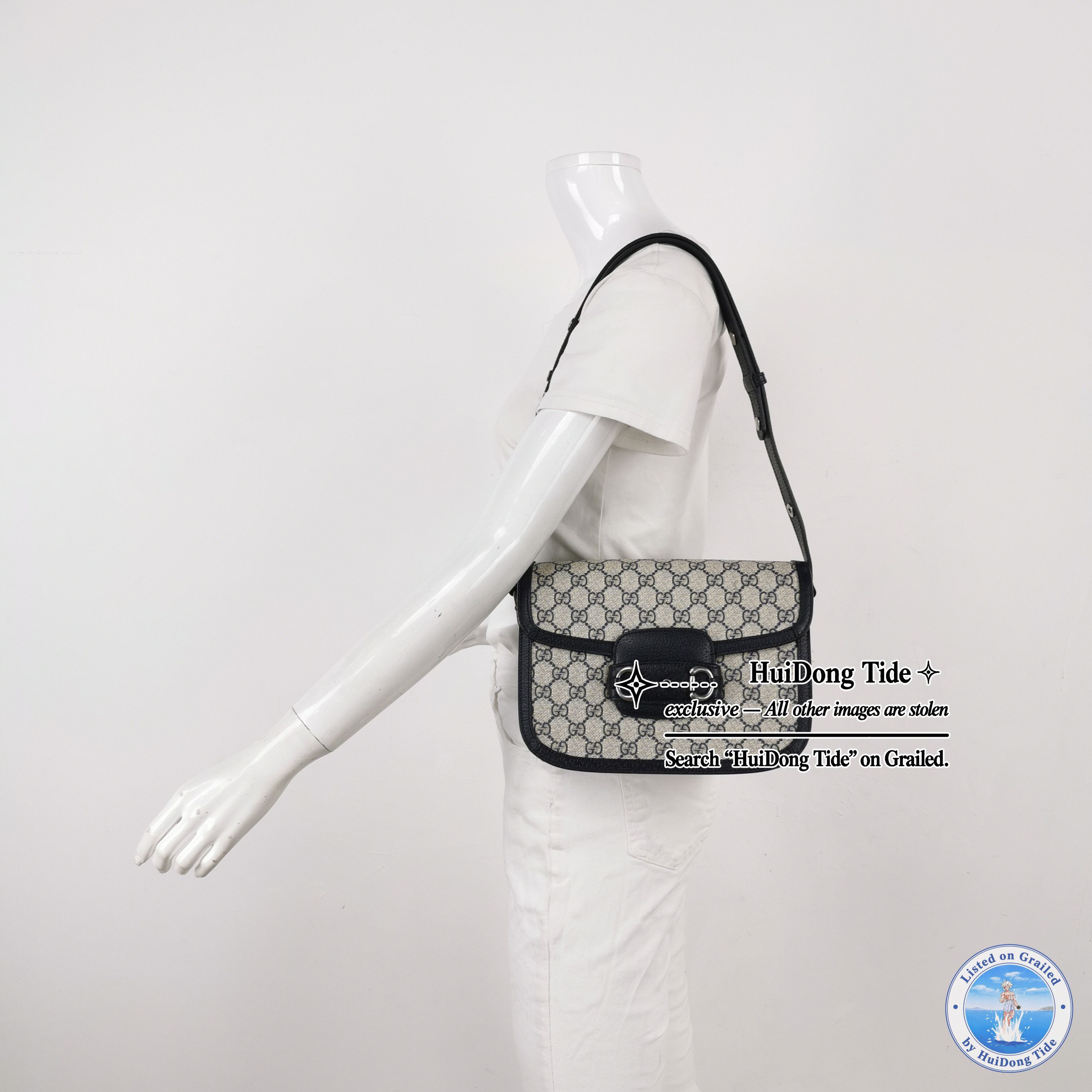 Gucci Gucci 1955 GG Supreme Horsebit Shoulder Bag Size ONE SIZE - 2 Thumbnail
