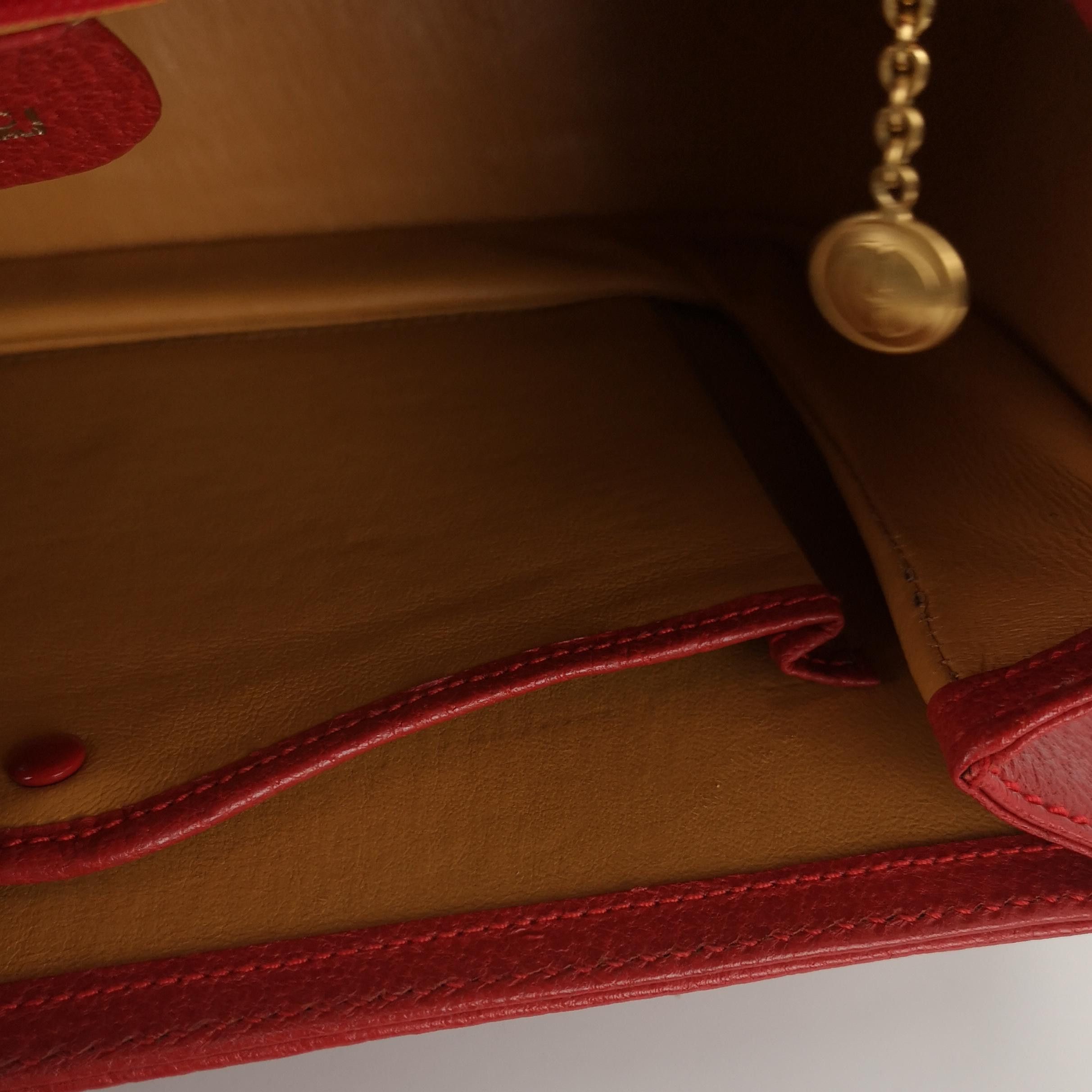 Gucci Gucci Red Leather Bamboo Handle Bag Size ONE SIZE - 8 Thumbnail