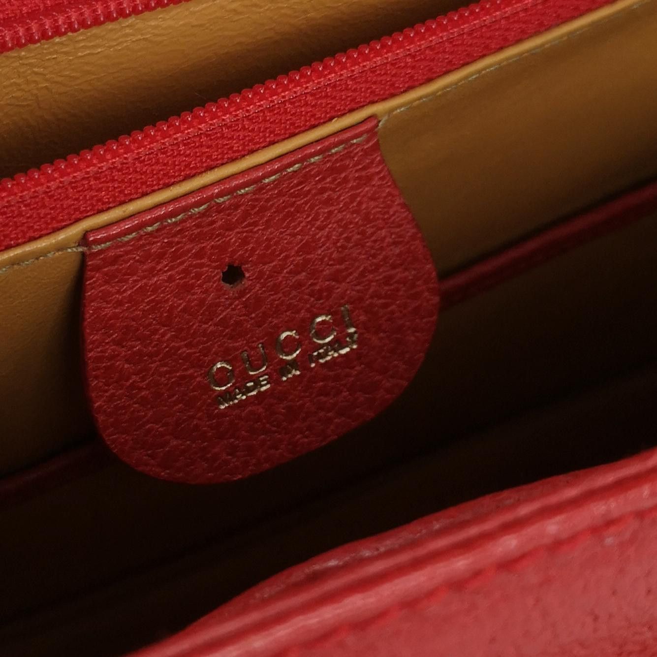 Gucci Gucci Red Leather Bamboo Handle Bag Size ONE SIZE - 7 Thumbnail