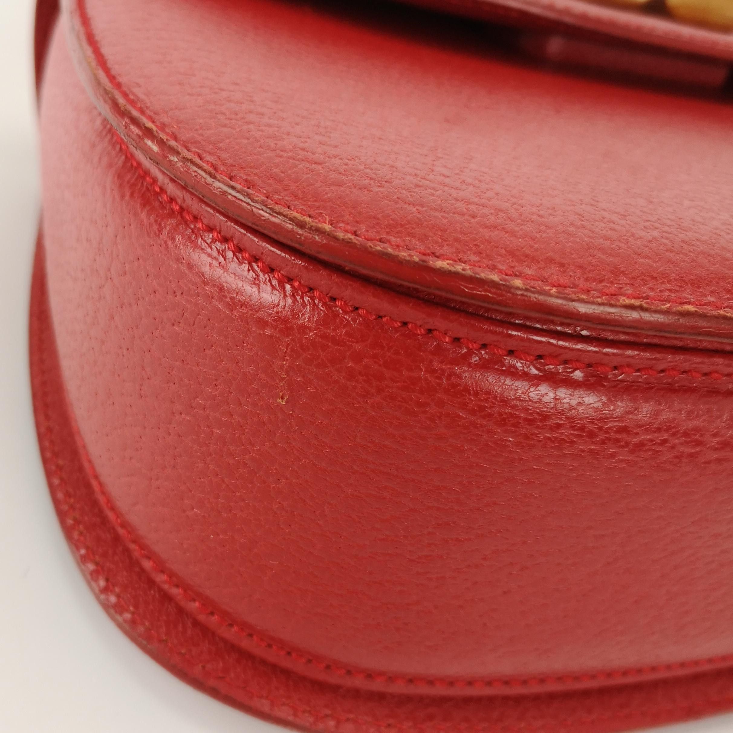 Gucci Gucci Red Leather Bamboo Handle Bag Size ONE SIZE - 10 Thumbnail