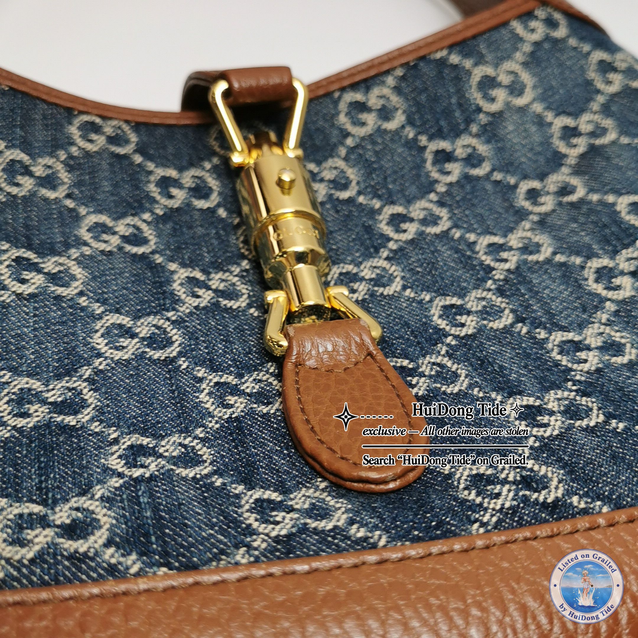 Gucci Gucci Jackie 1961 Denim Leather Shoulder Bag Size ONE SIZE - 19 Thumbnail