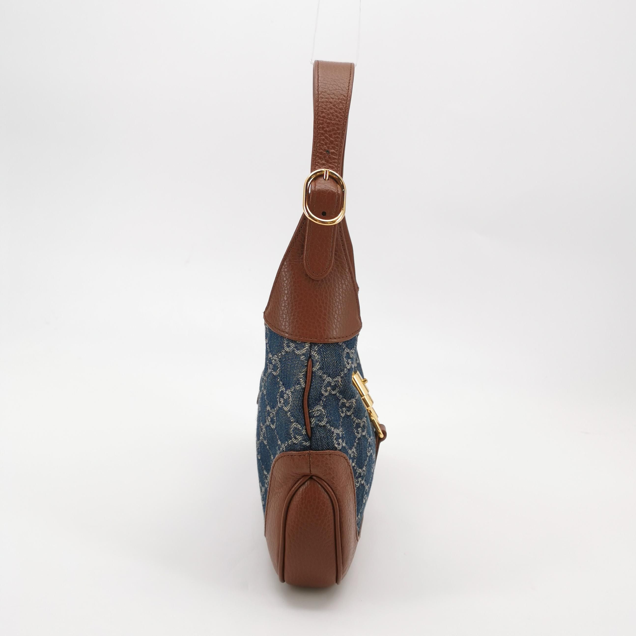 Gucci Gucci Jackie 1961 Denim Leather Shoulder Bag Size ONE SIZE - 4 Thumbnail