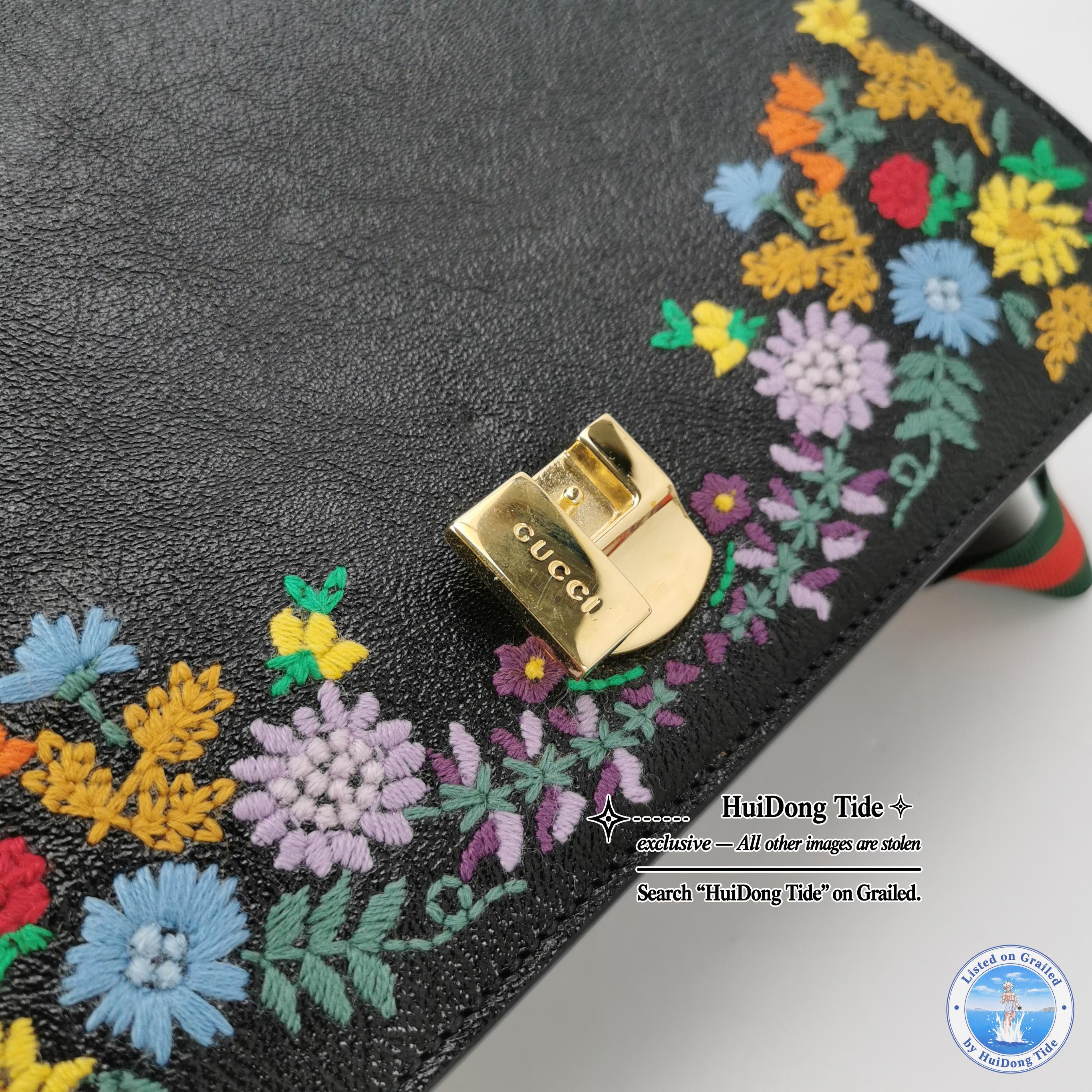 Gucci Gucci Sylvie Floral Embroidery Shoulder Bag Size ONE SIZE - 7 Thumbnail