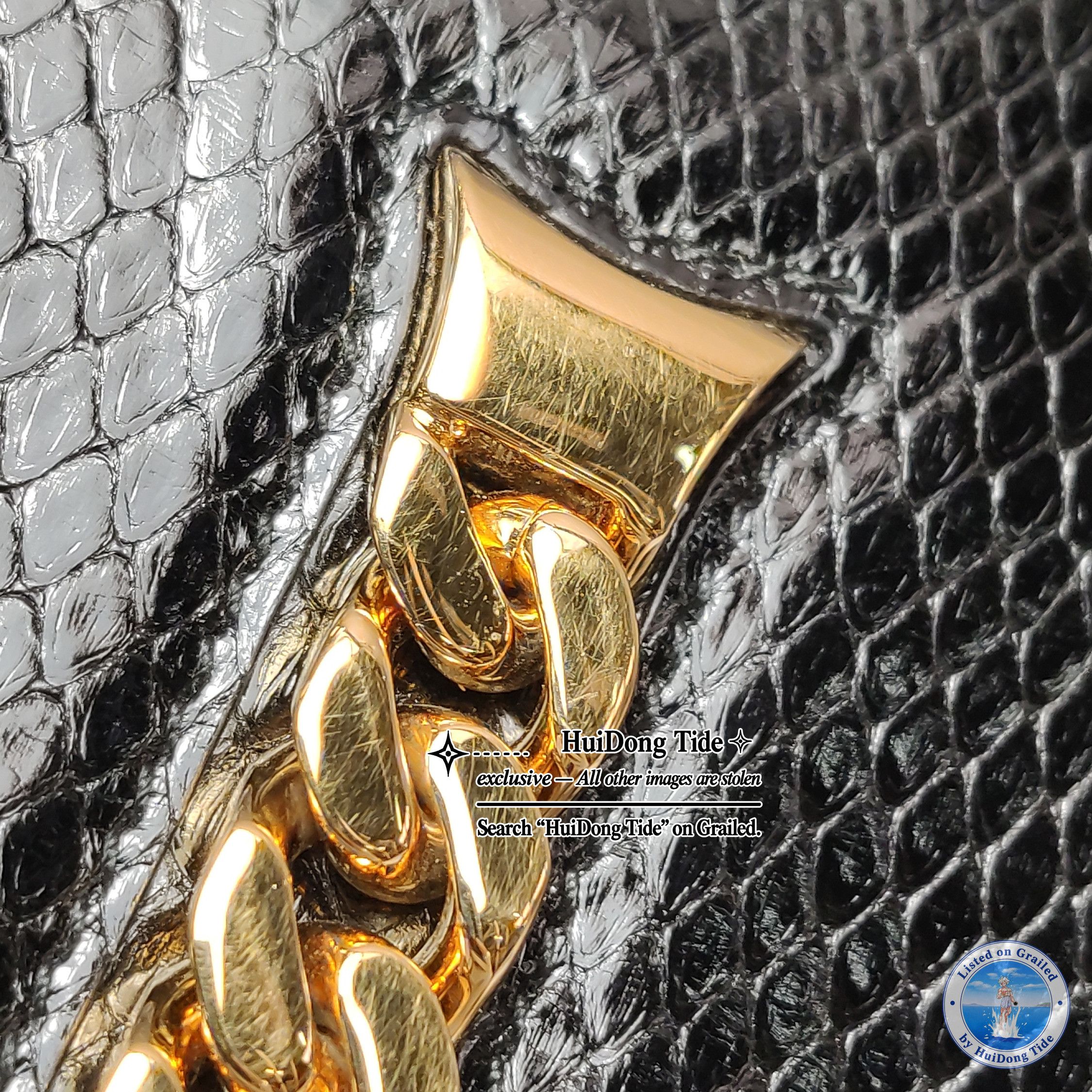 Gucci Gucci Sylvie Black Snake Leather Shoulder Bag ONE SIZE Size ONE SIZE - 16 Thumbnail