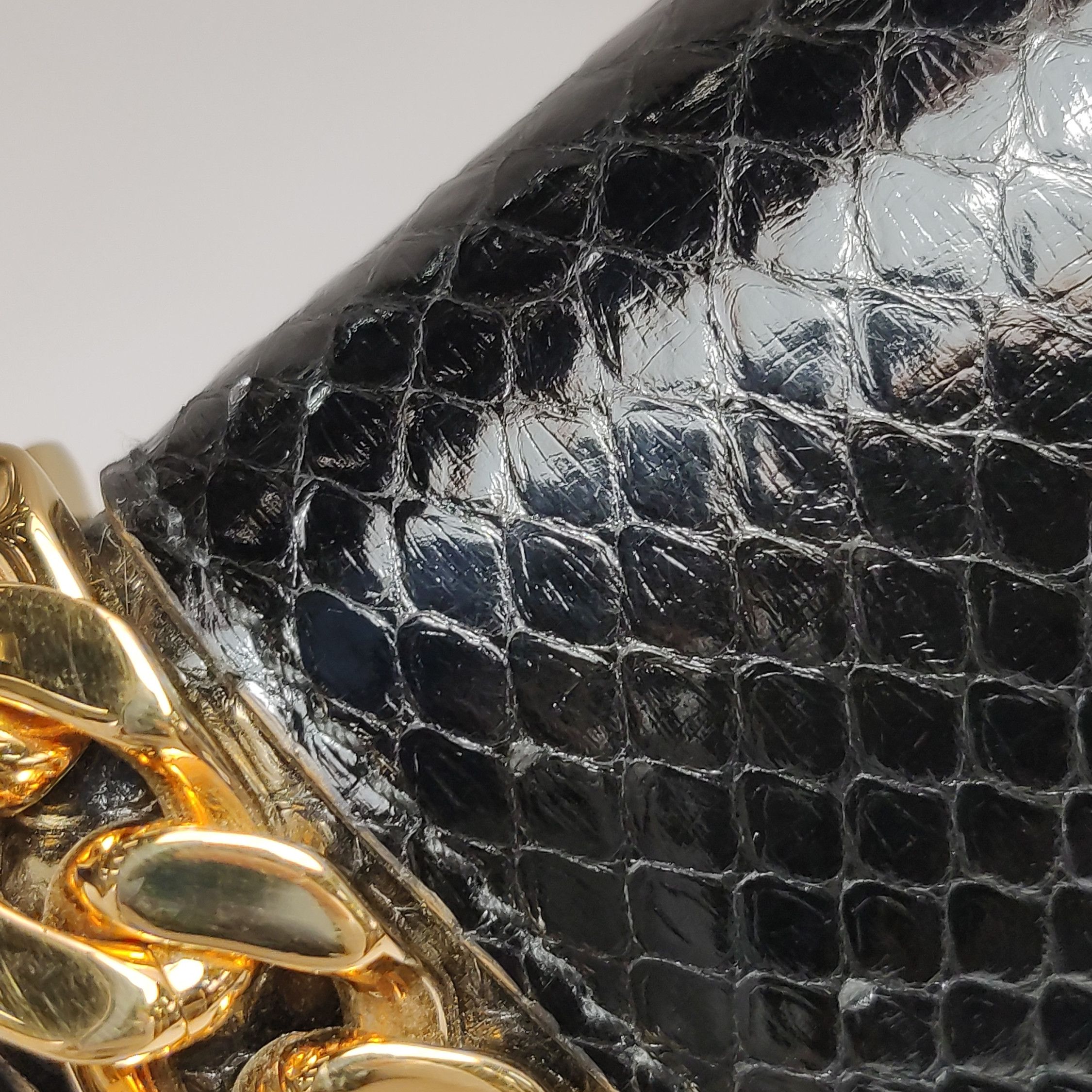 Gucci Gucci Sylvie Black Snake Leather Shoulder Bag ONE SIZE Size ONE SIZE - 18 Thumbnail