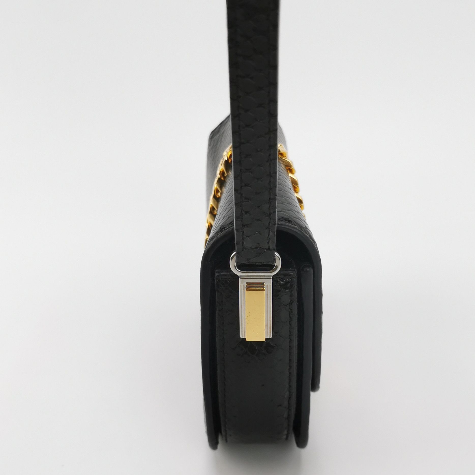 Gucci Gucci Sylvie Black Snake Leather Shoulder Bag ONE SIZE Size ONE SIZE - 4 Thumbnail