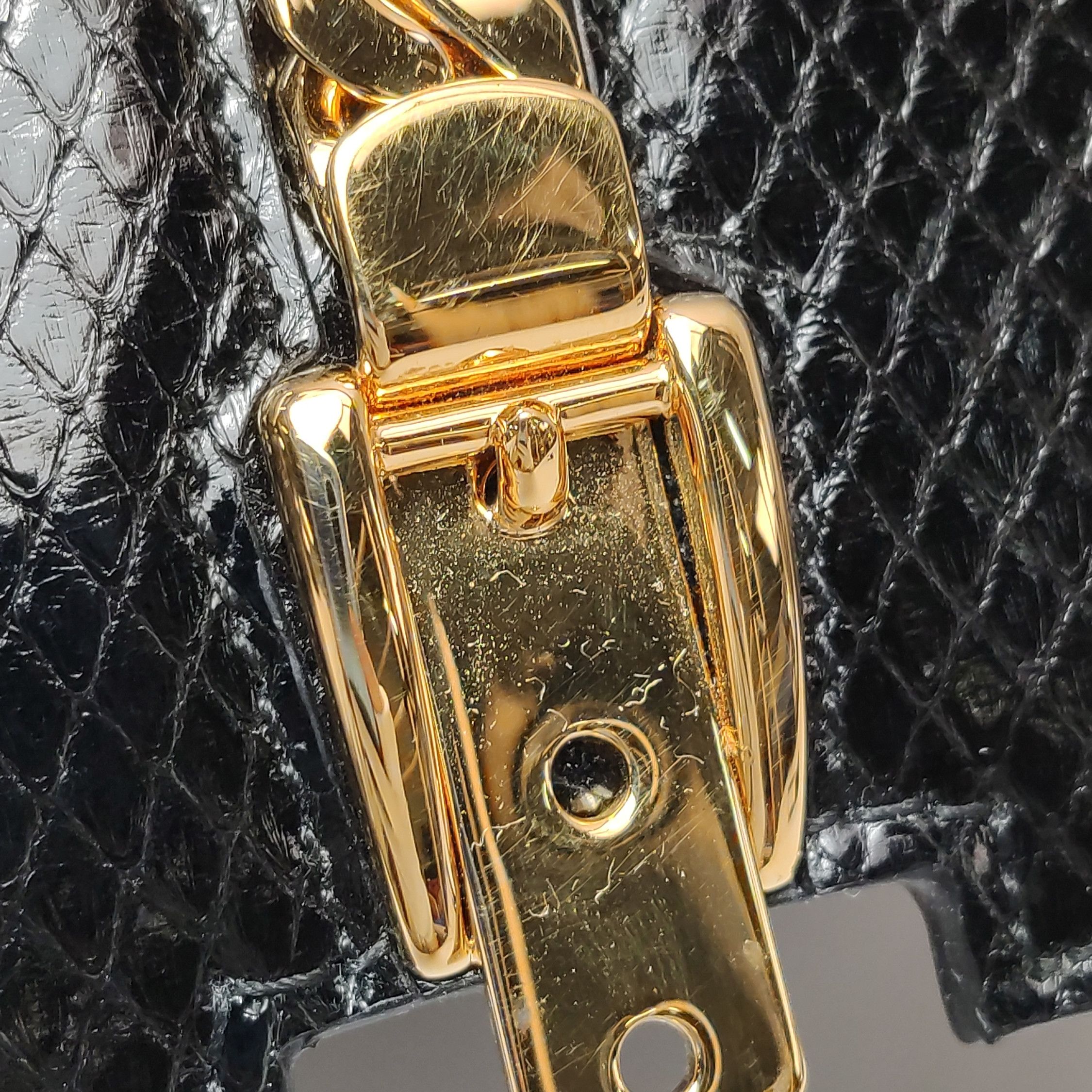 Gucci Gucci Sylvie Black Snake Leather Shoulder Bag ONE SIZE Size ONE SIZE - 15 Thumbnail