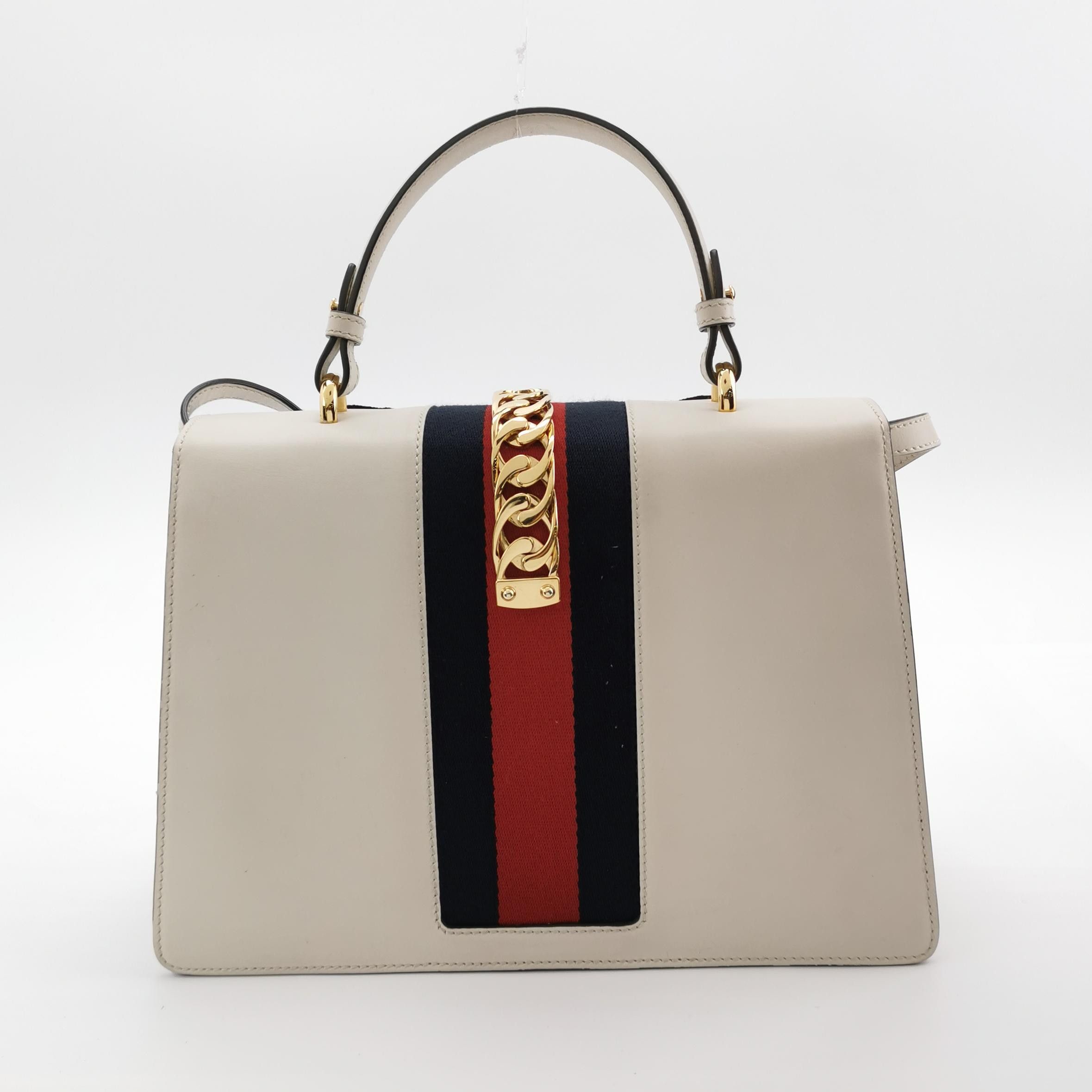 Gucci Gucci Sylvie Embroidered Floral Leather Handle Bag Size ONE SIZE - 4 Thumbnail