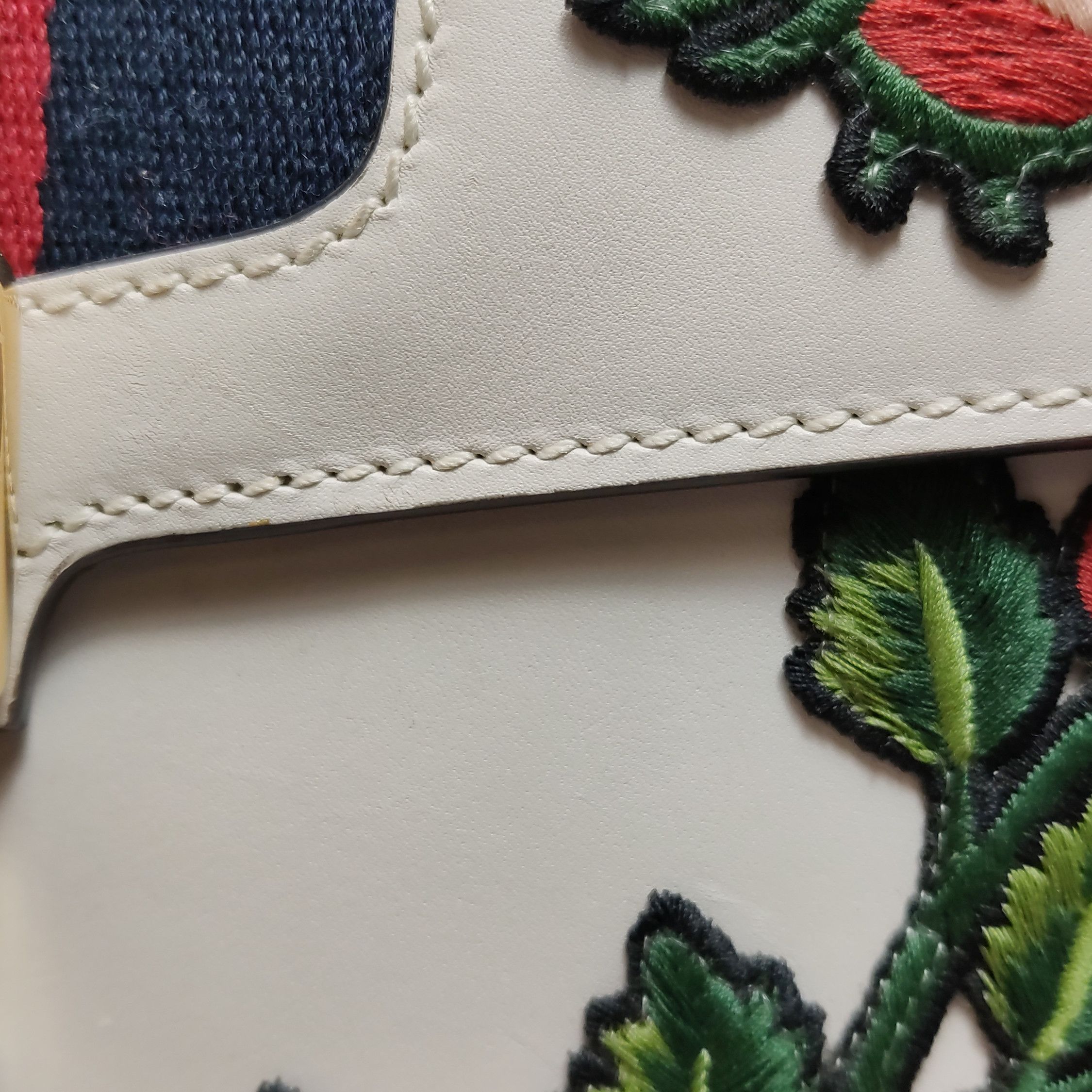Gucci Gucci Sylvie Embroidered Floral Leather Handle Bag Size ONE SIZE - 15 Thumbnail