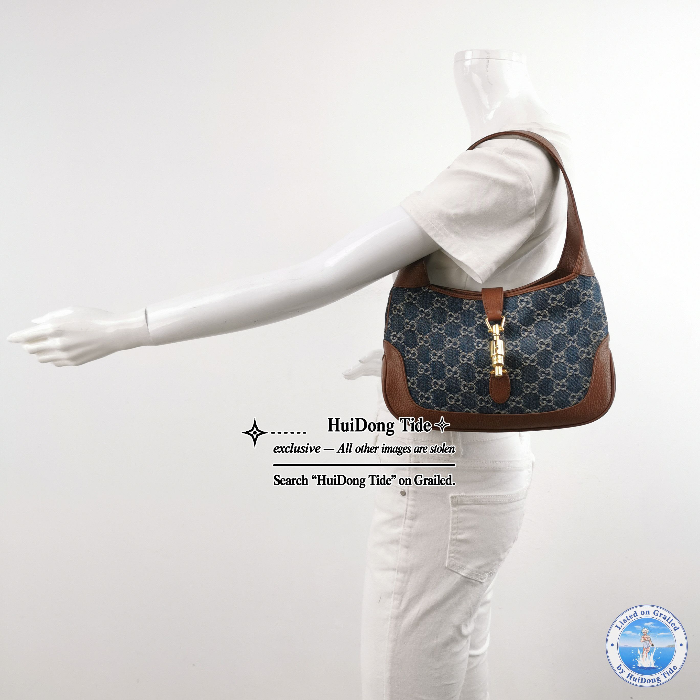 Gucci Gucci Jackie 1961 Denim Shoulder Bag Size ONE SIZE - 2 Thumbnail