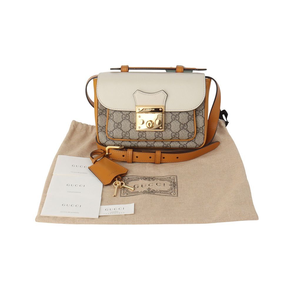 Gucci GG Supreme Padlock Top Handle Mini Crossbody Bag Size ONE SIZE - 8 Thumbnail