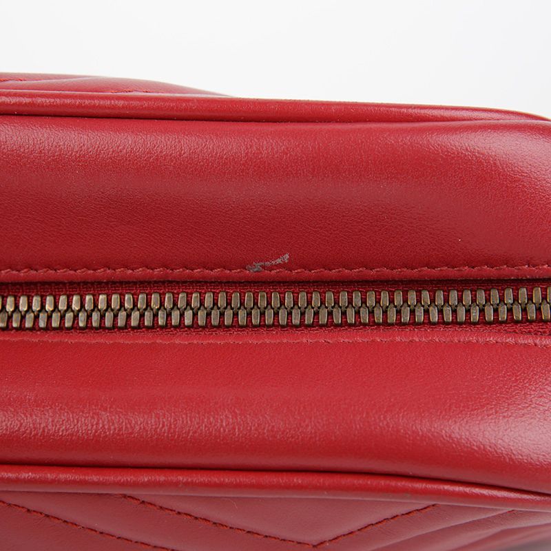 Gucci Small Red Matelassé Leather GG Marmont Shoulder and Crossbod Size ONE SIZE - 6 Thumbnail
