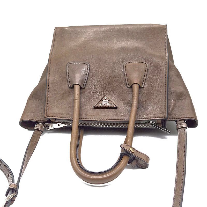 Prada Glace Calf Double Handle Tote and Shoulder Bag Size ONE SIZE - 6 Thumbnail