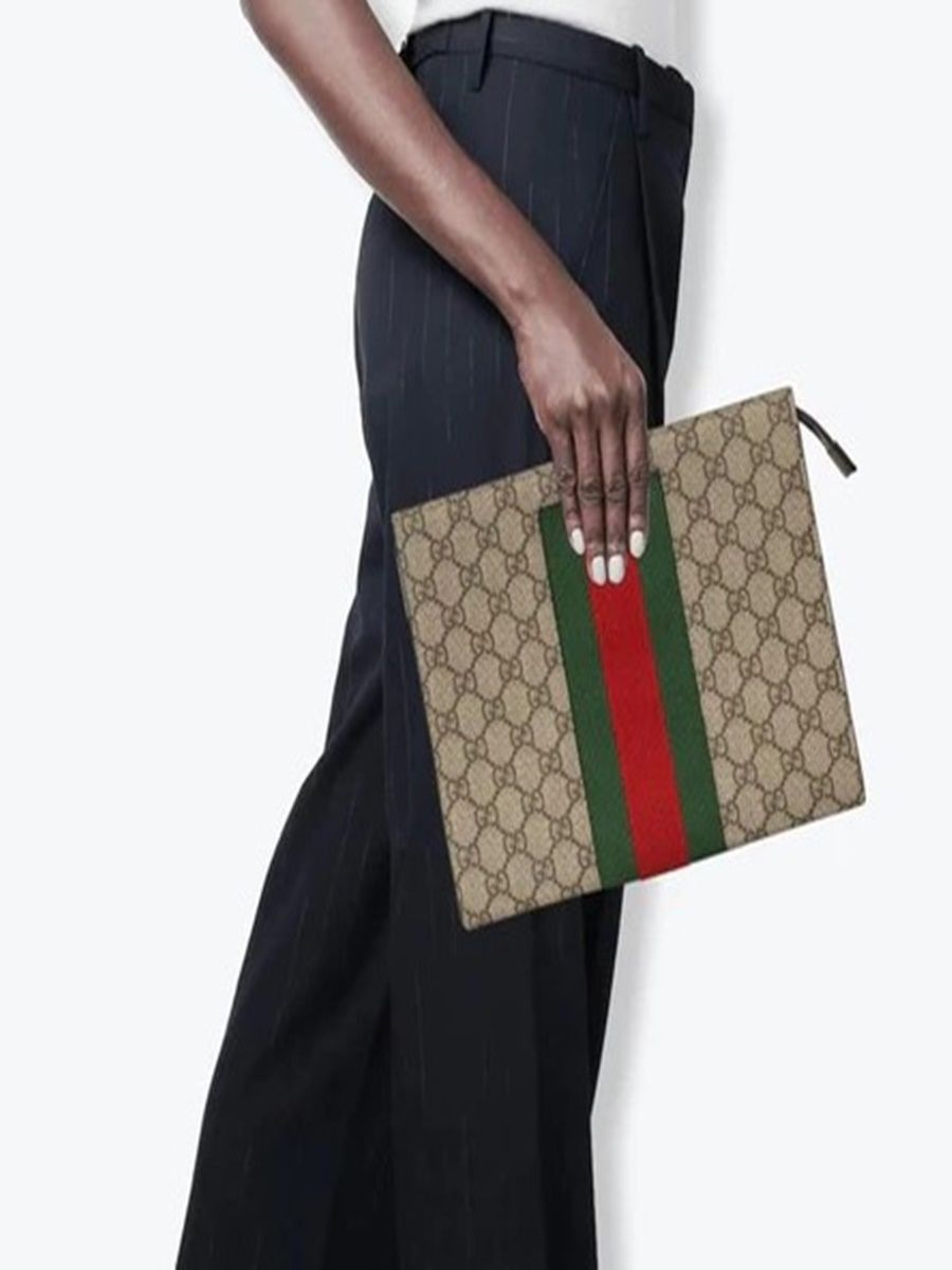 Gucci GG Supreme Web Clutch Bag Size ONE SIZE - 6 Thumbnail