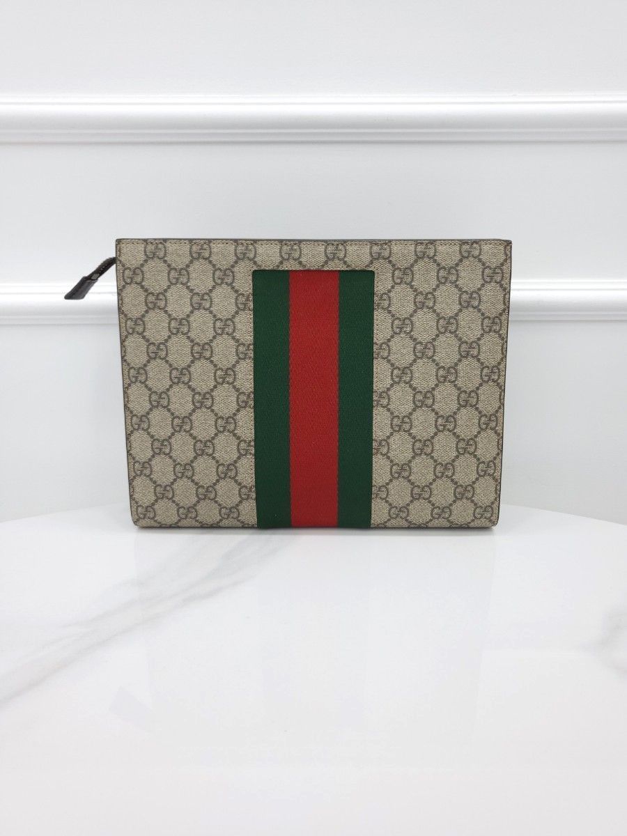 Gucci GG Supreme Web Clutch Bag Size ONE SIZE - 2 Thumbnail