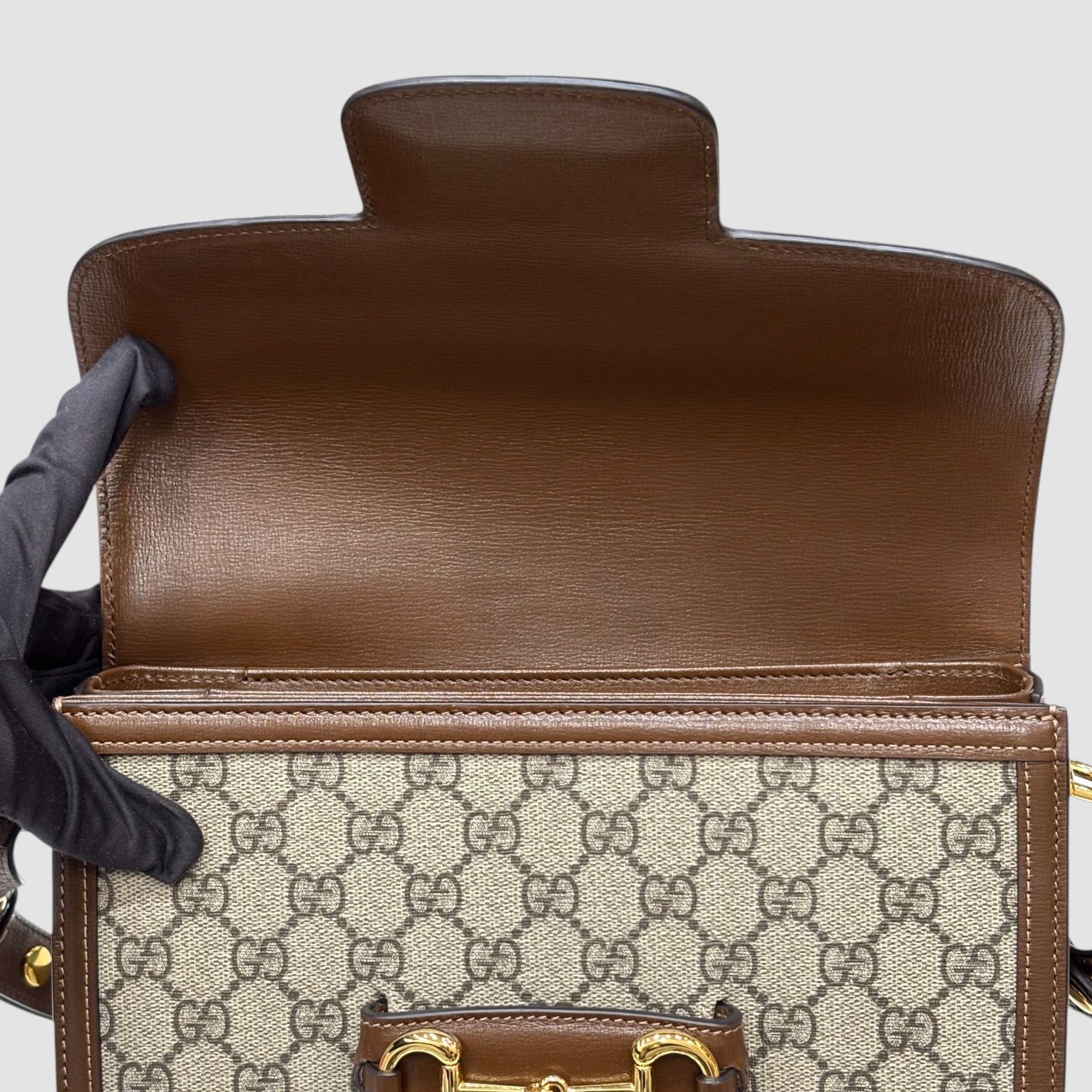 Gucci Horsebit GG Medium Shoulder Bag Brown Size ONE SIZE - 6 Thumbnail
