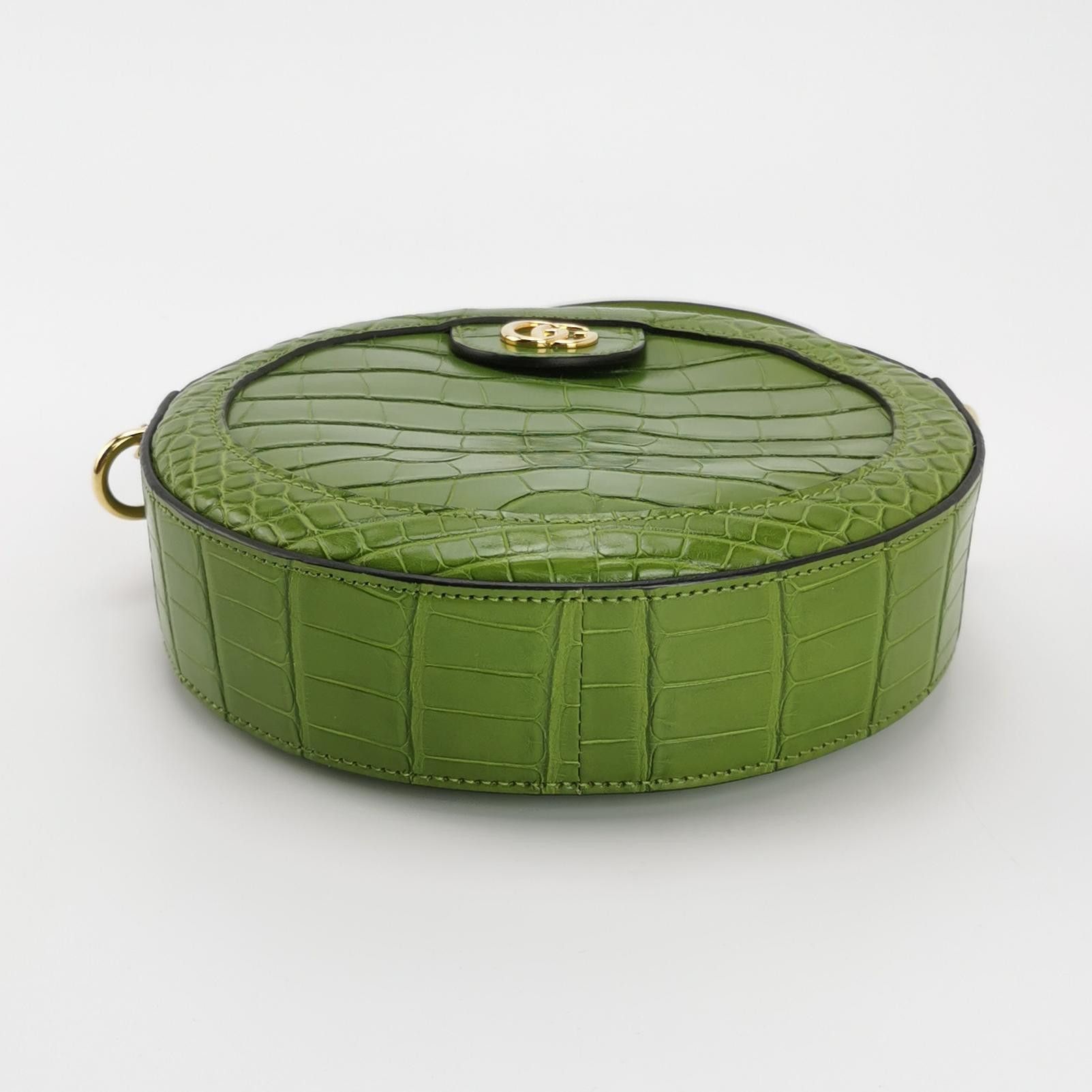 Gucci Gucci Ophidia Green Crocodile Embossed Mini Shoulder Bag Size ONE SIZE - 6 Thumbnail