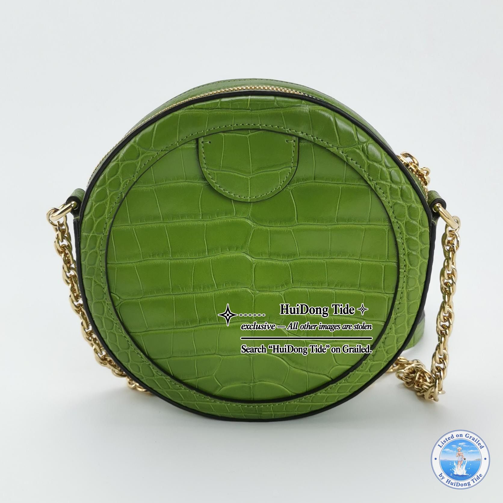 Gucci Gucci Ophidia Green Crocodile Embossed Mini Shoulder Bag Size ONE SIZE - 5 Thumbnail
