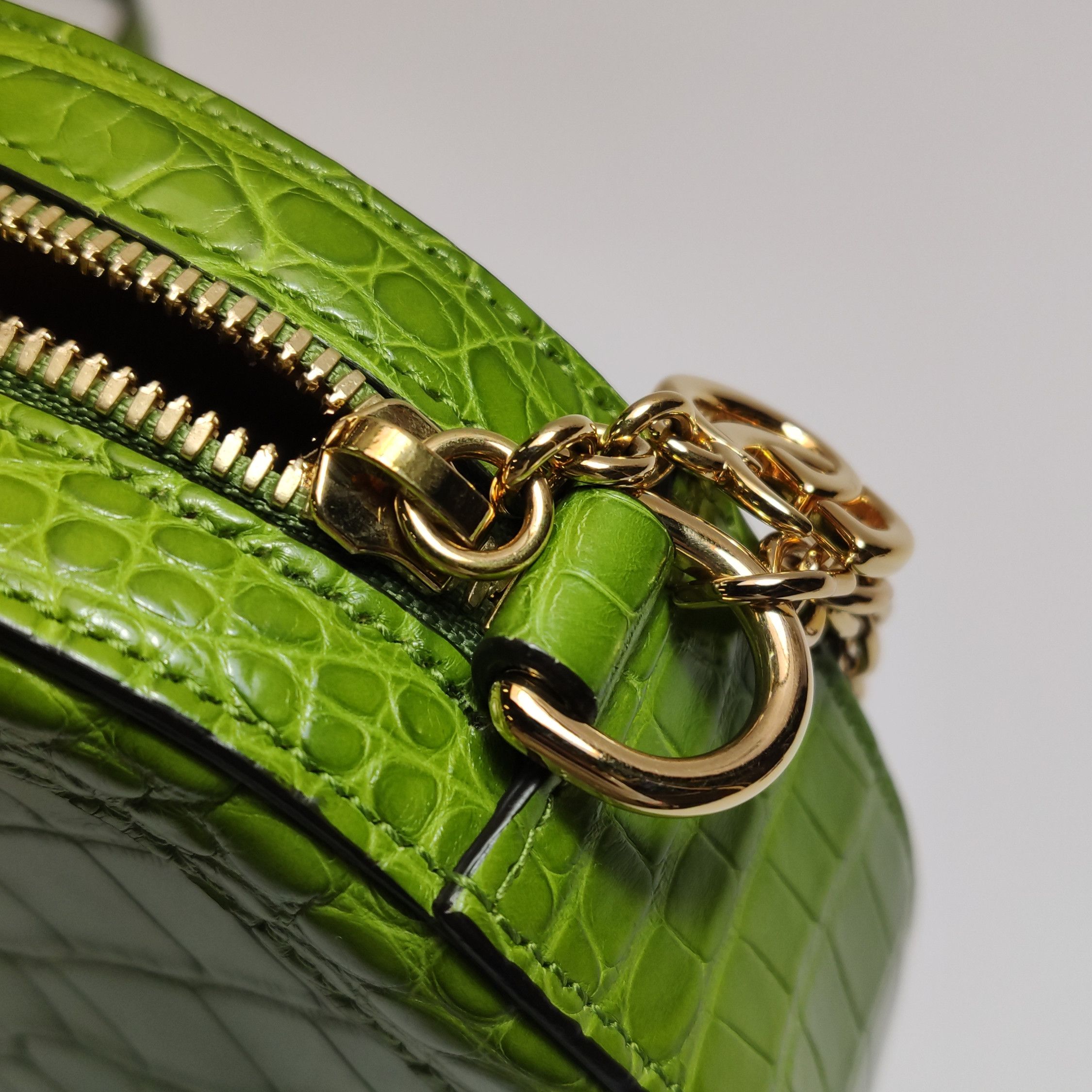 Gucci Gucci Ophidia Green Crocodile Embossed Mini Shoulder Bag Size ONE SIZE - 10 Thumbnail