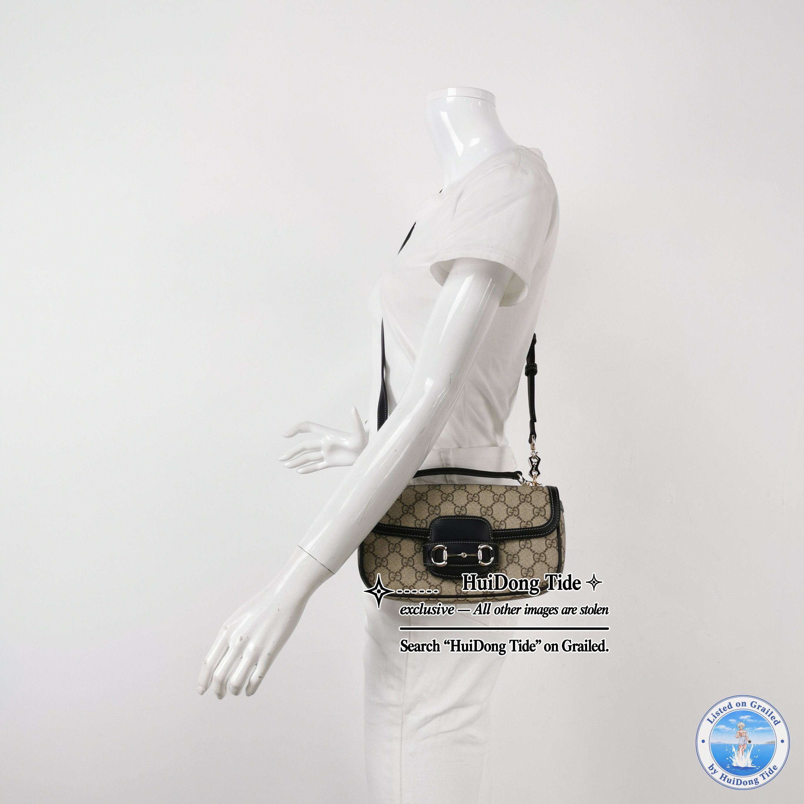 Gucci Gucci 1955 GG Supreme Horsebit Shoulder Bag ONE SIZE Size ONE SIZE - 2 Thumbnail