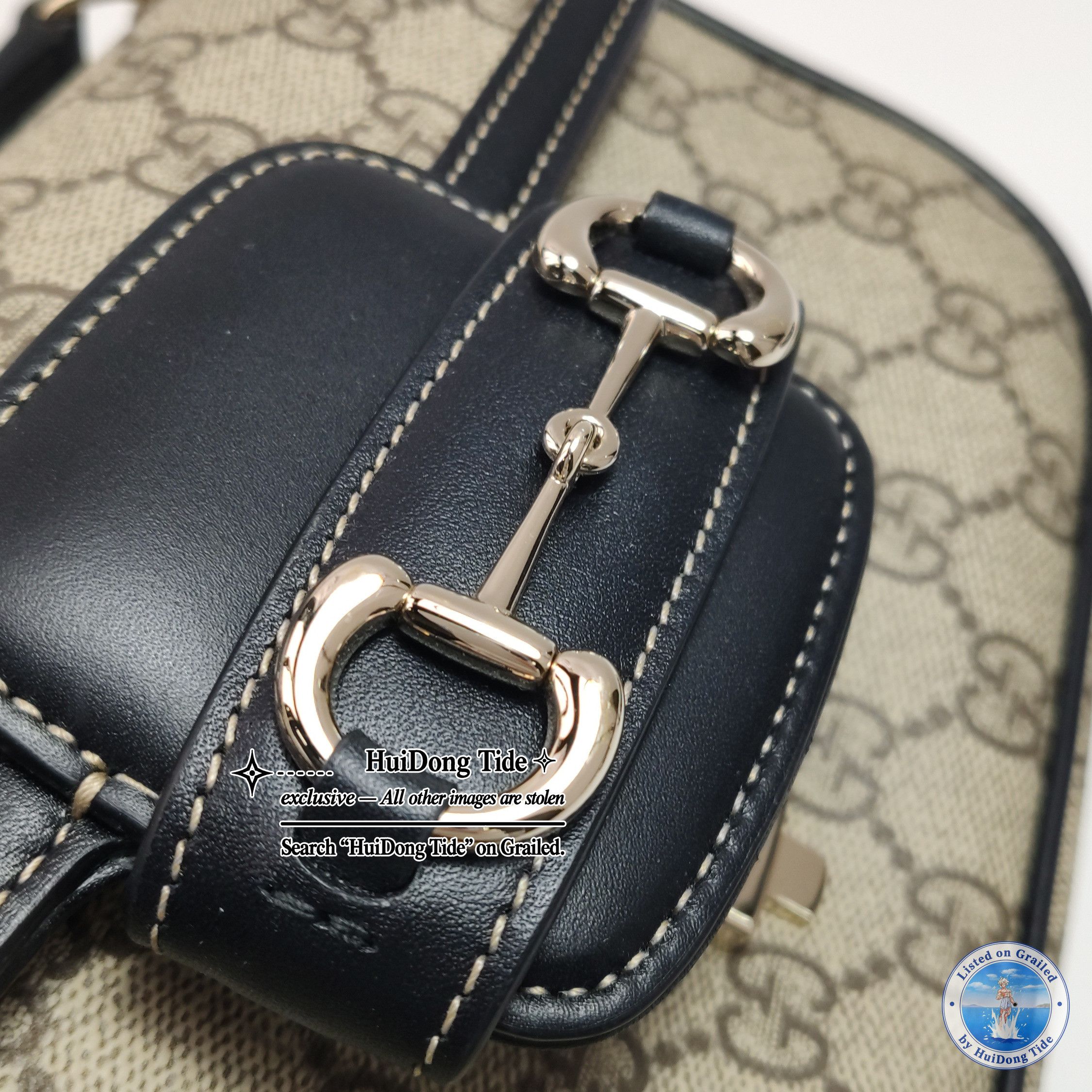 Gucci Gucci 1955 GG Supreme Horsebit Shoulder Bag ONE SIZE Size ONE SIZE - 12 Thumbnail