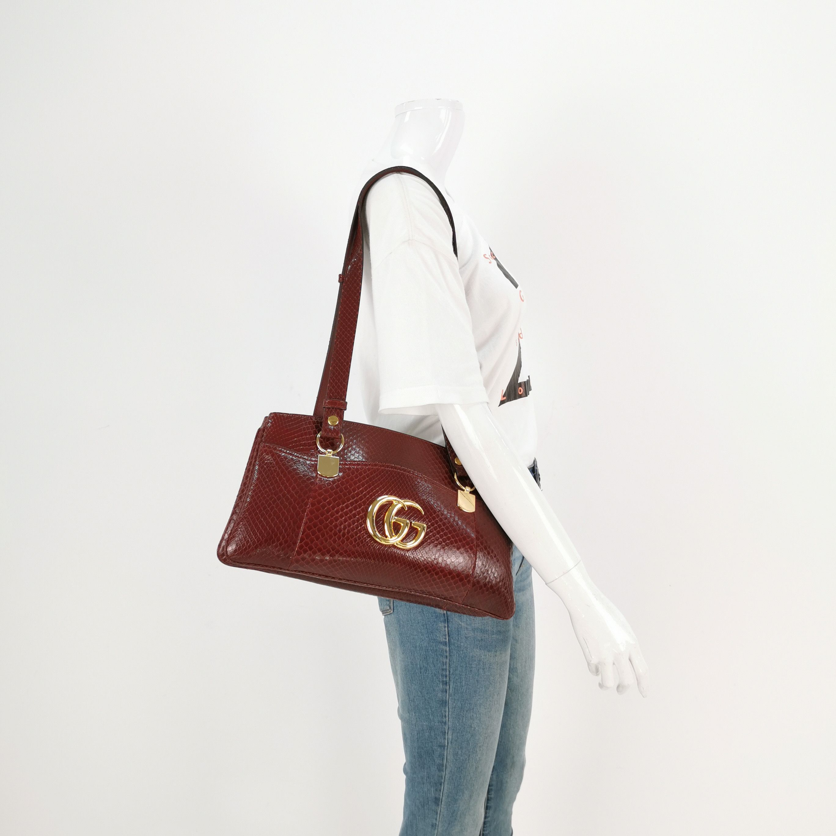 Gucci Gucci Arli Snakeskin Shoulder Bag Size ONE SIZE - 2 Thumbnail