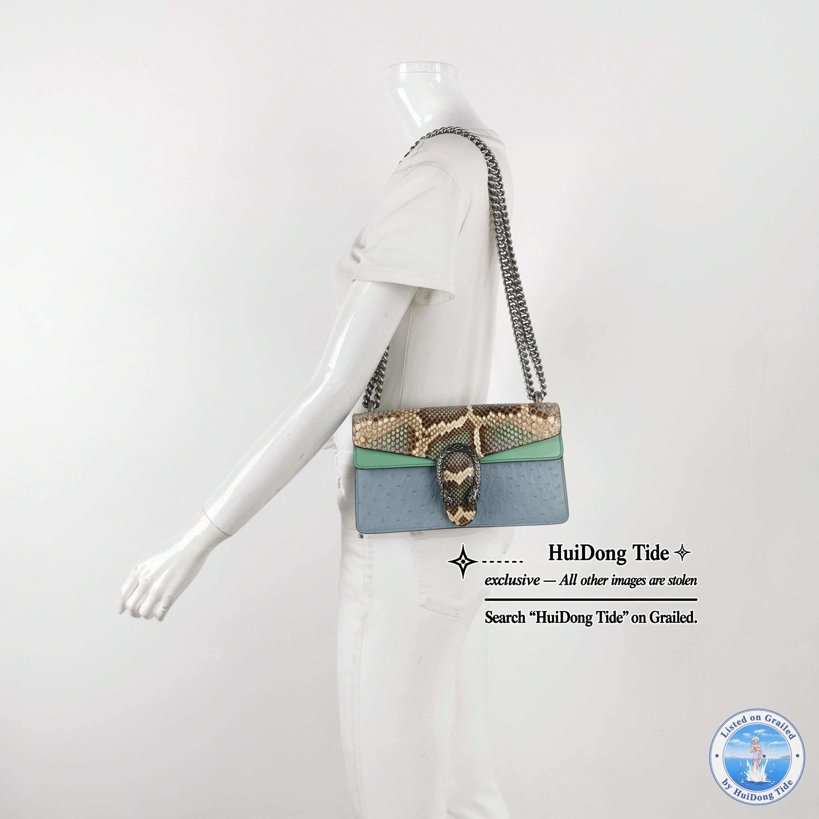 Gucci Gucci Dionysus Snakeskin Ostrich Shoulder Bag Size ONE SIZE - 2 Thumbnail