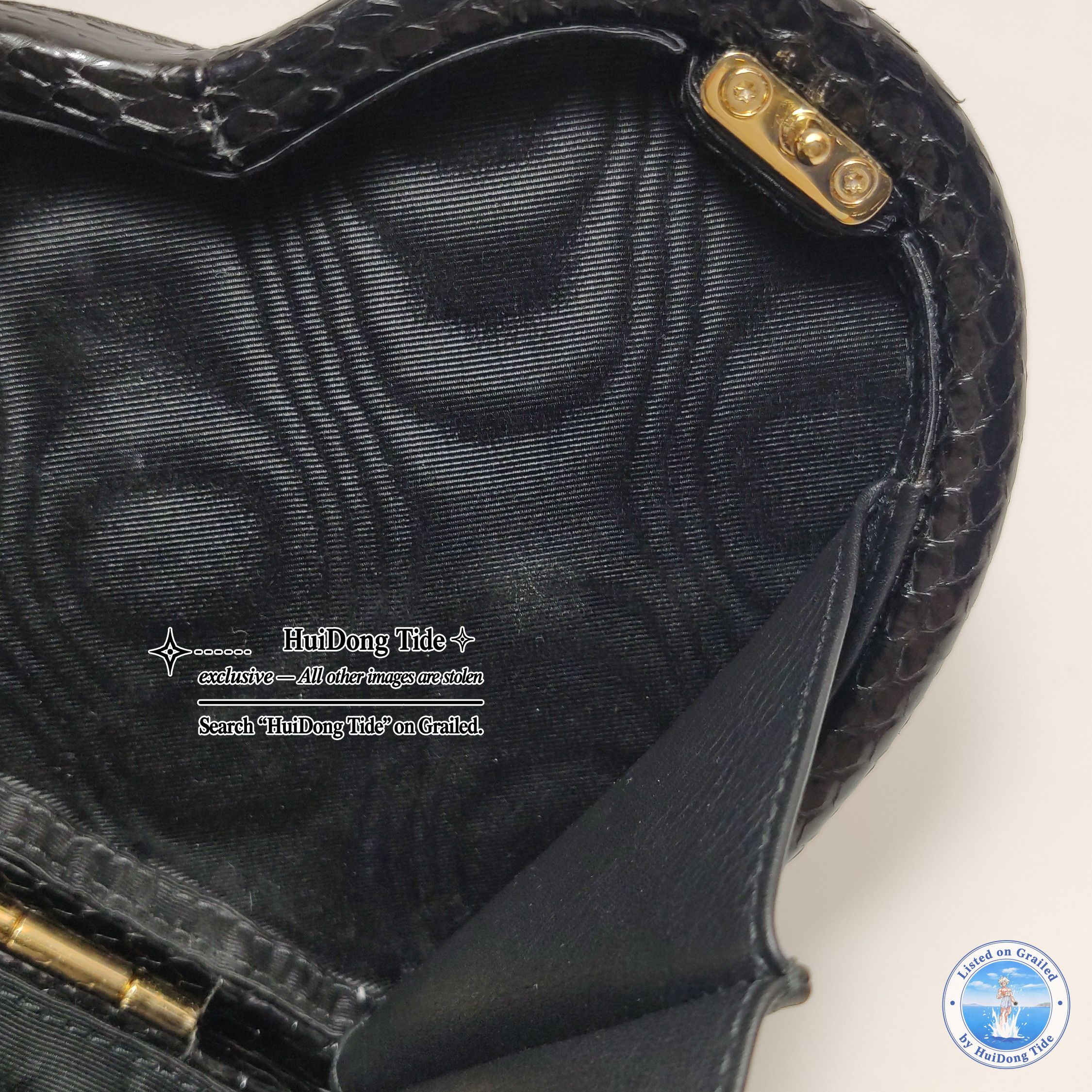 Gucci Gucci Black Snakeskin Broadway Heart Bag ONE SIZE Size ONE SIZE - 11 Thumbnail