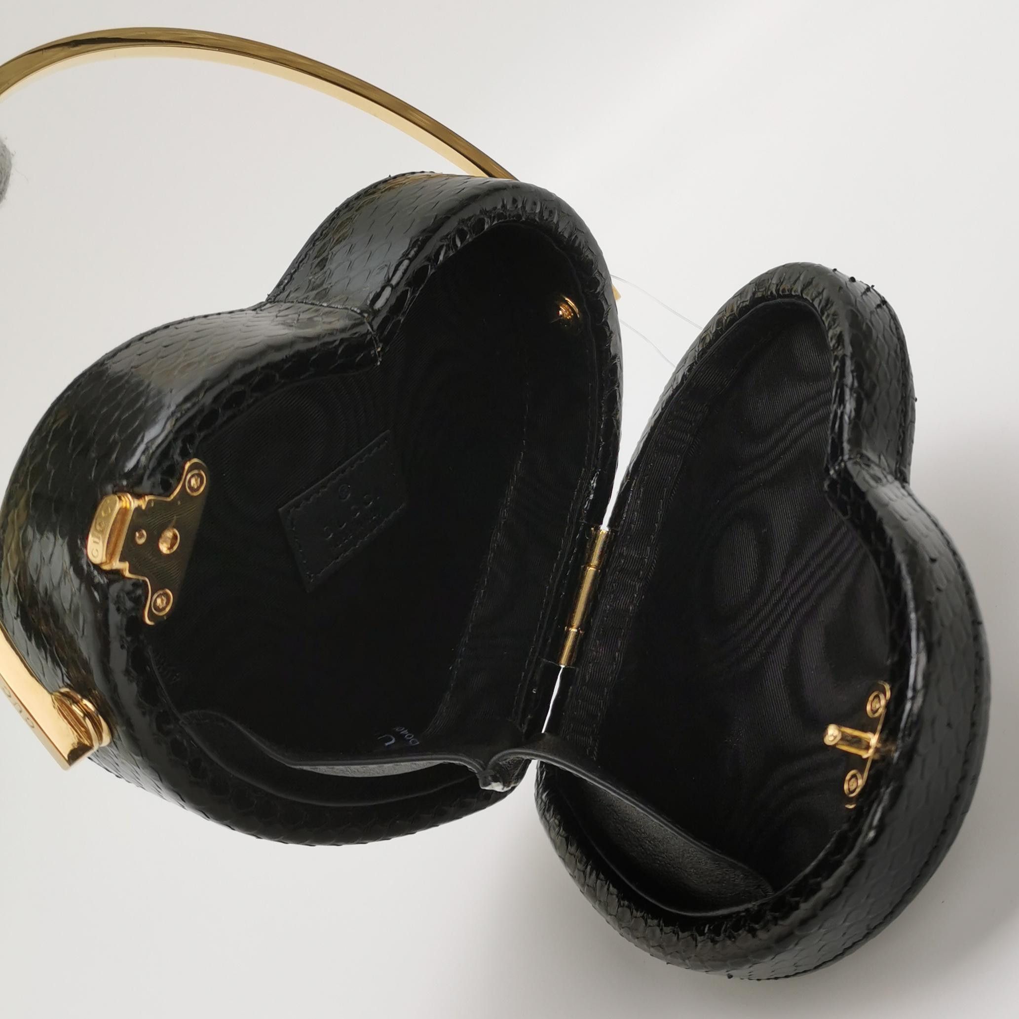Gucci Gucci Black Snakeskin Broadway Heart Bag ONE SIZE Size ONE SIZE - 7 Thumbnail
