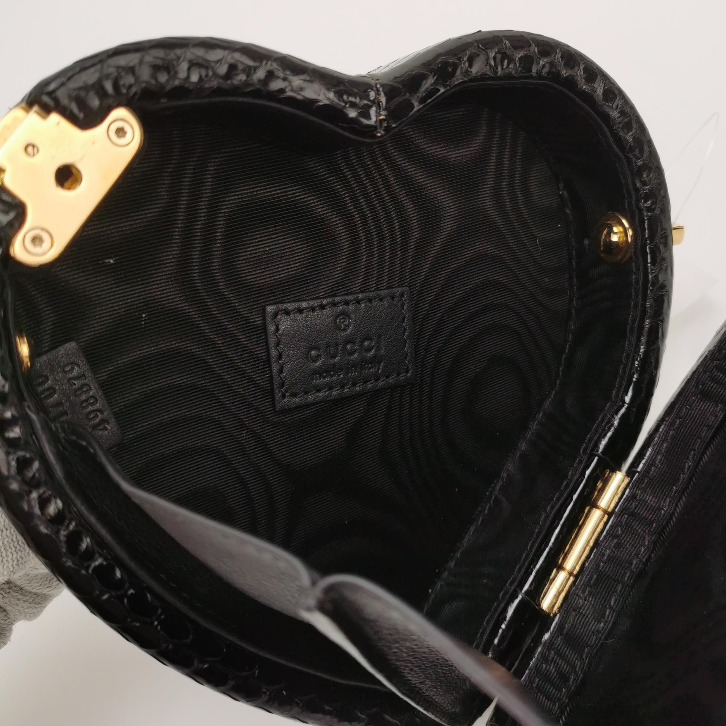 Gucci Gucci Black Snakeskin Broadway Heart Bag ONE SIZE Size ONE SIZE - 8 Thumbnail