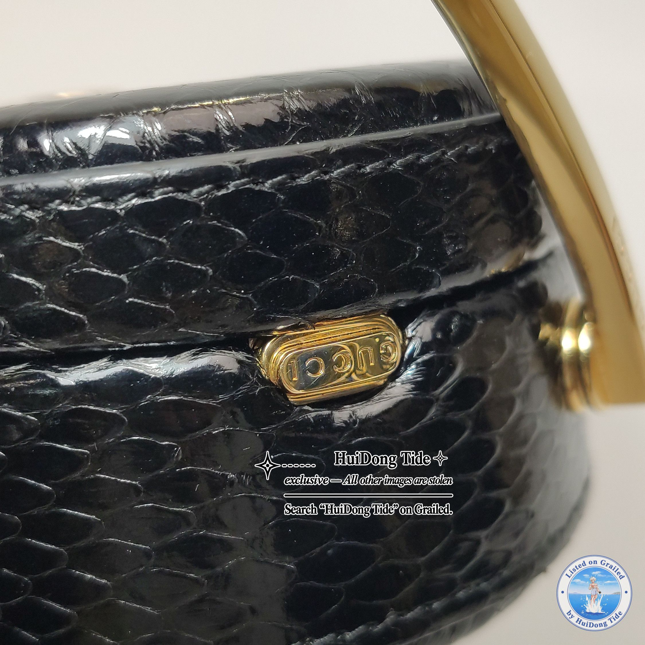 Gucci Gucci Black Snakeskin Broadway Heart Bag ONE SIZE Size ONE SIZE - 15 Thumbnail