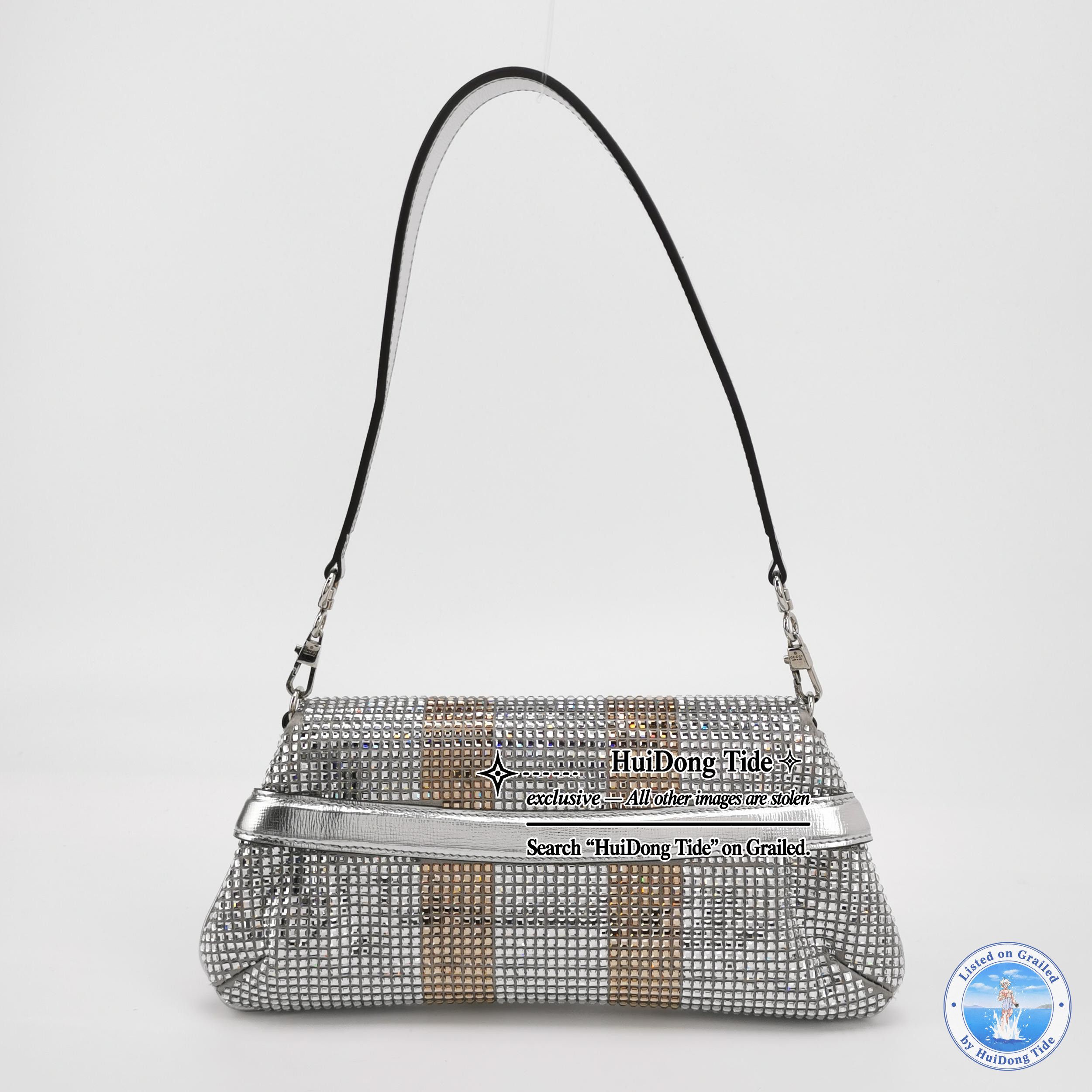 Gucci Gucci Horsebit Chain Crystal Embellished Shoulder Bag OS Size ONE SIZE - 5 Thumbnail