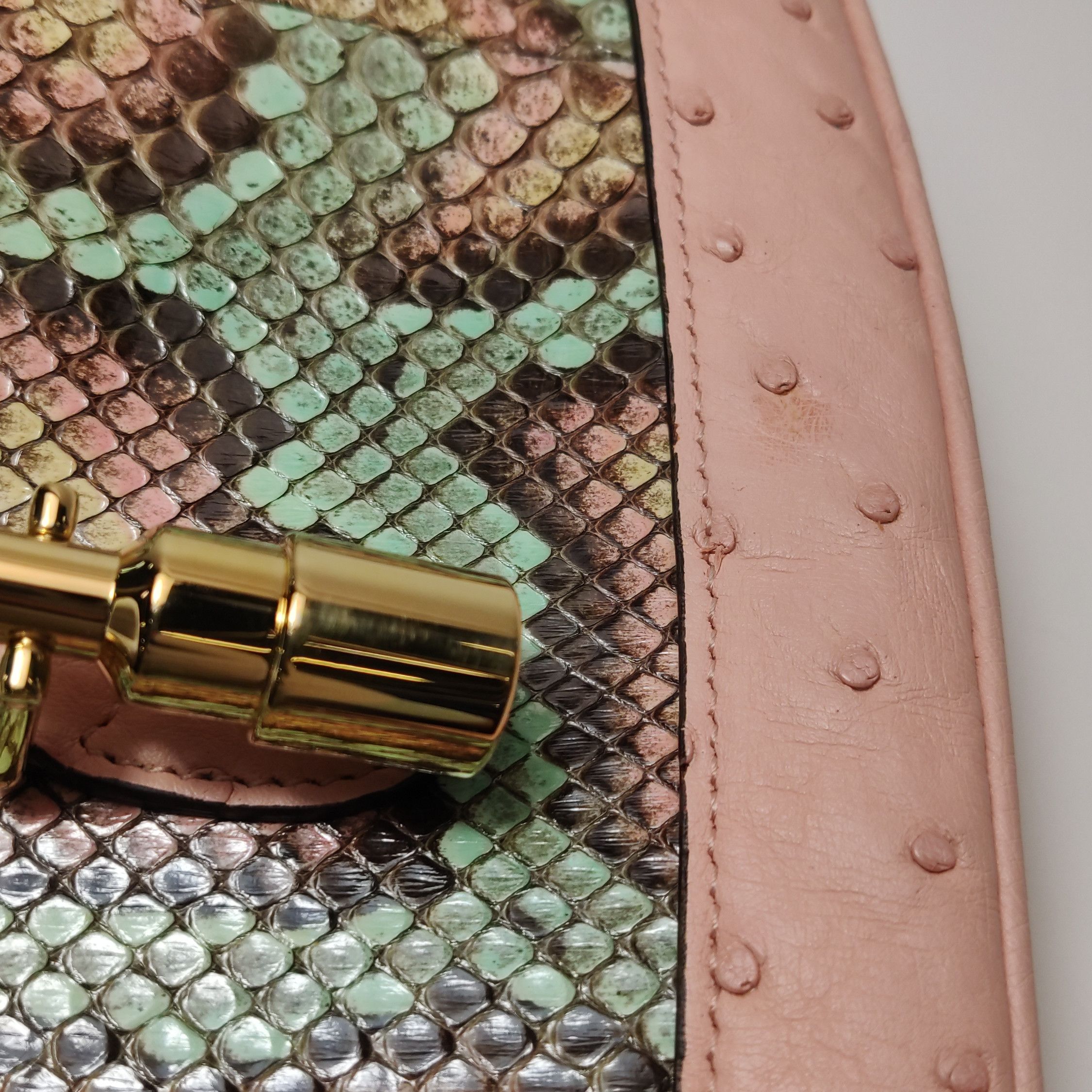 Gucci Gucci Jackie 1961 Snake Ostrich Handle Bag One Size Size ONE SIZE - 13 Thumbnail